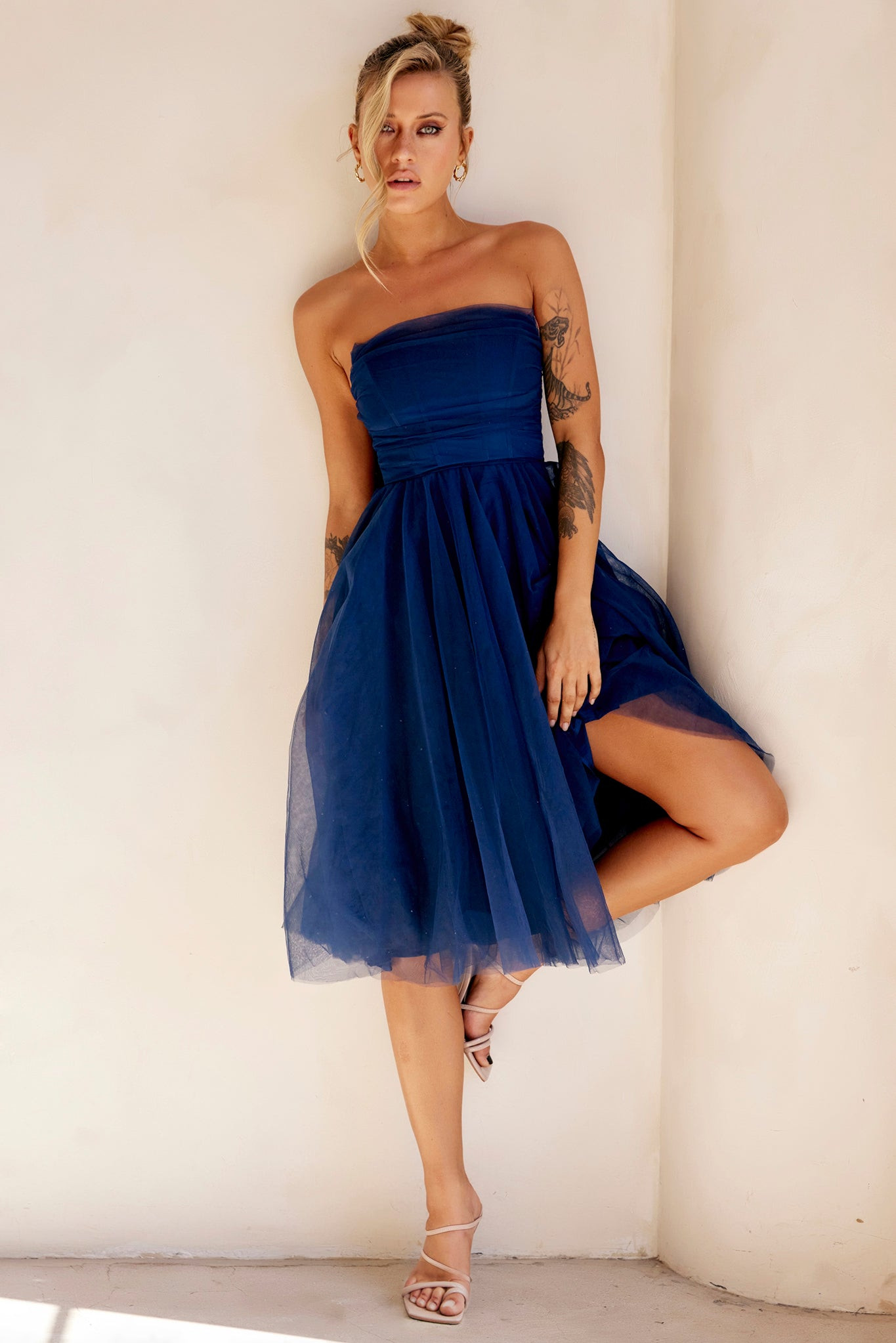 Swingin' It Midi Dress - Navy | Sage and Paige AUS.