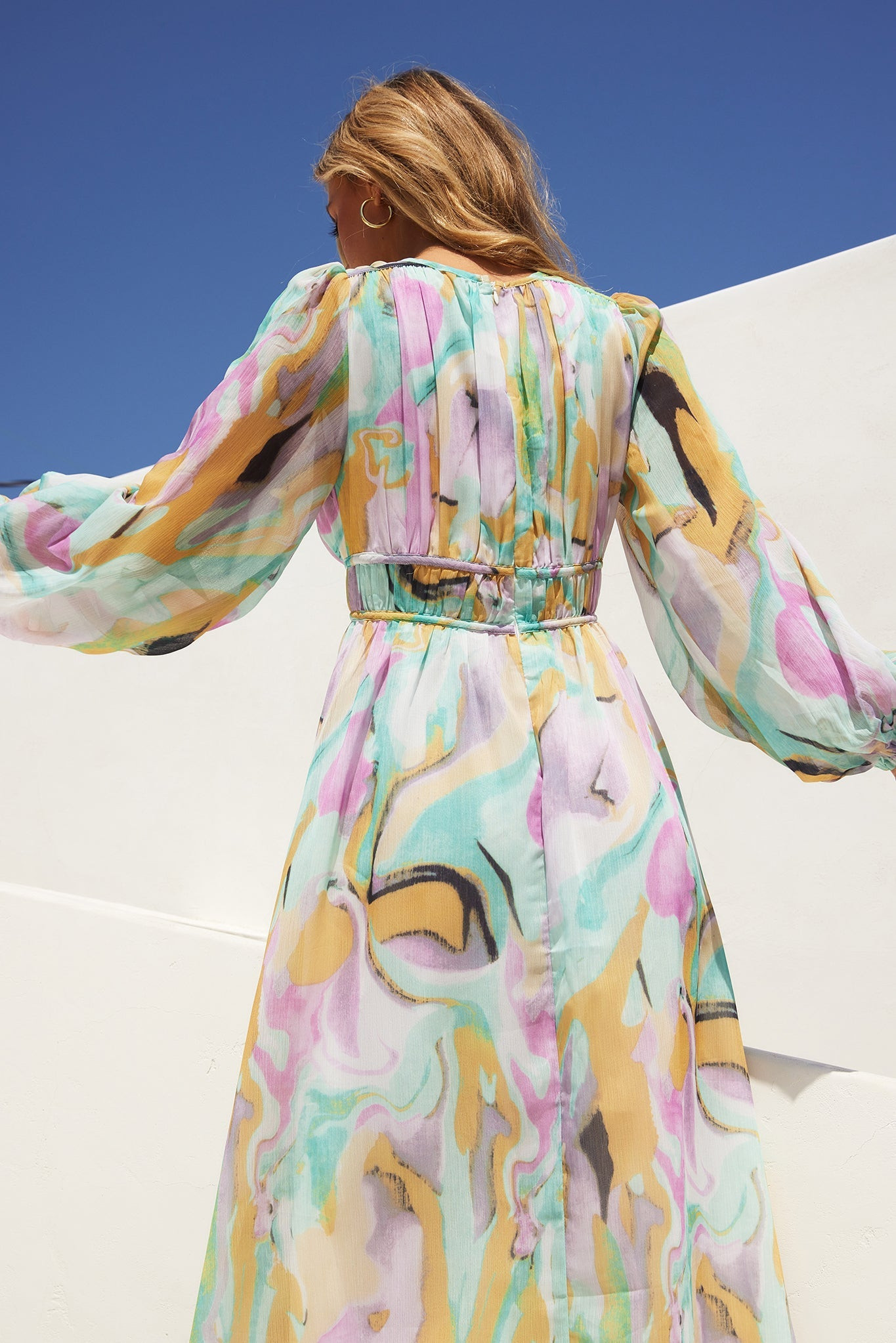 All Cloud Burst Midi Dress - Mint Multi | Sage and Paige AUS.