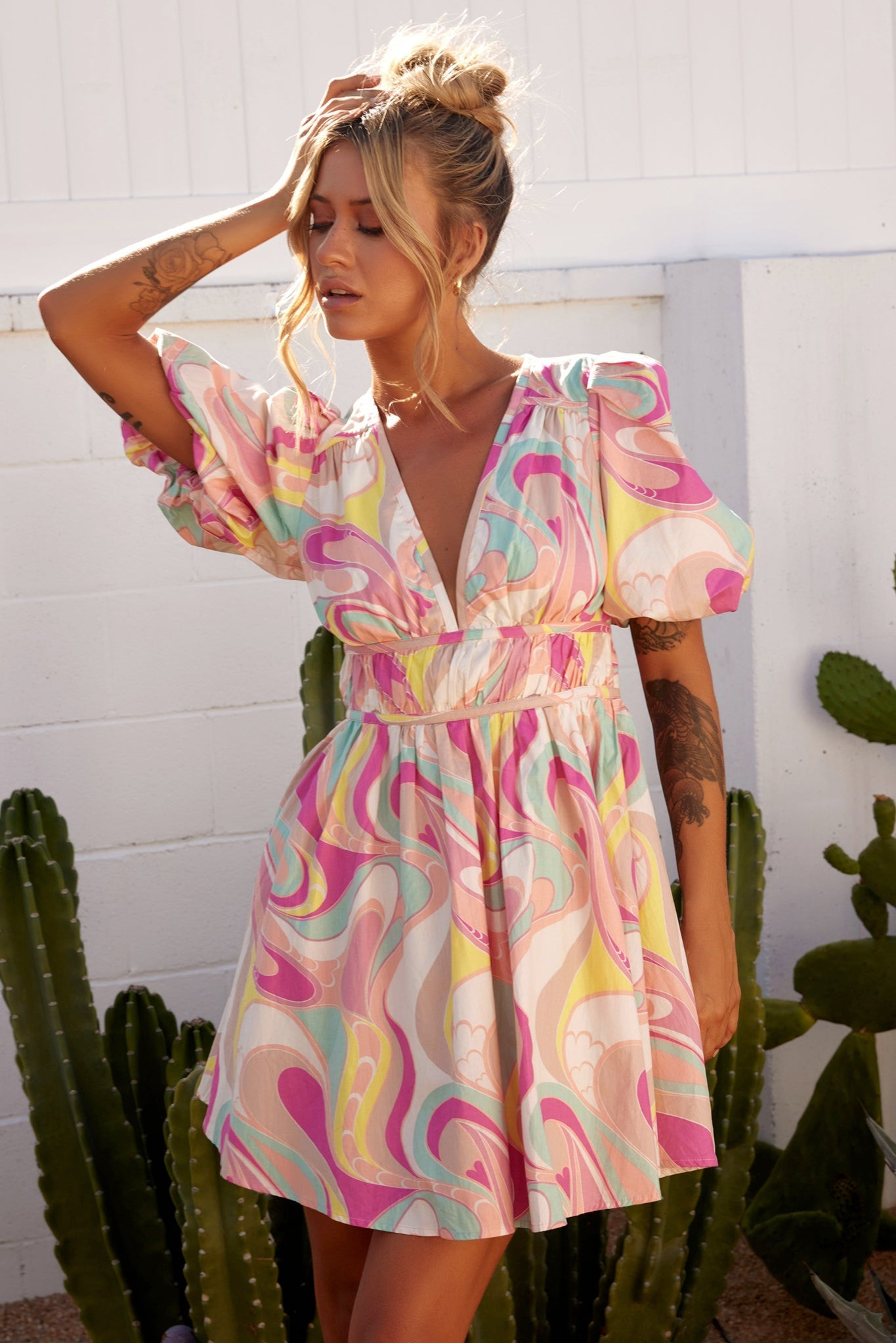 Wander Mini Dress - Pink Multi | Sage and Paige AUS.