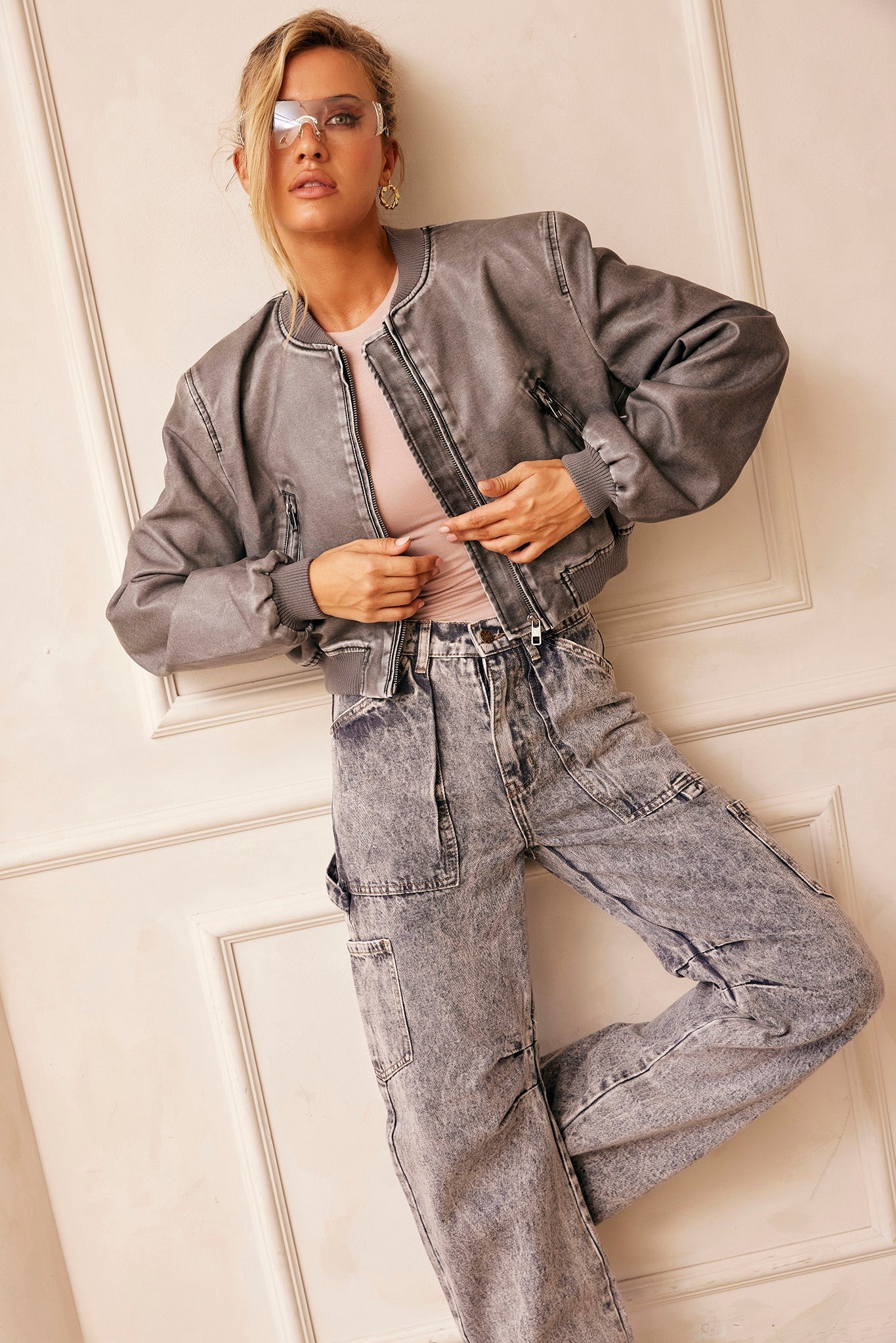 Boy Meets Girl Biker Jacket - Slate | Sage and Paige AUS.