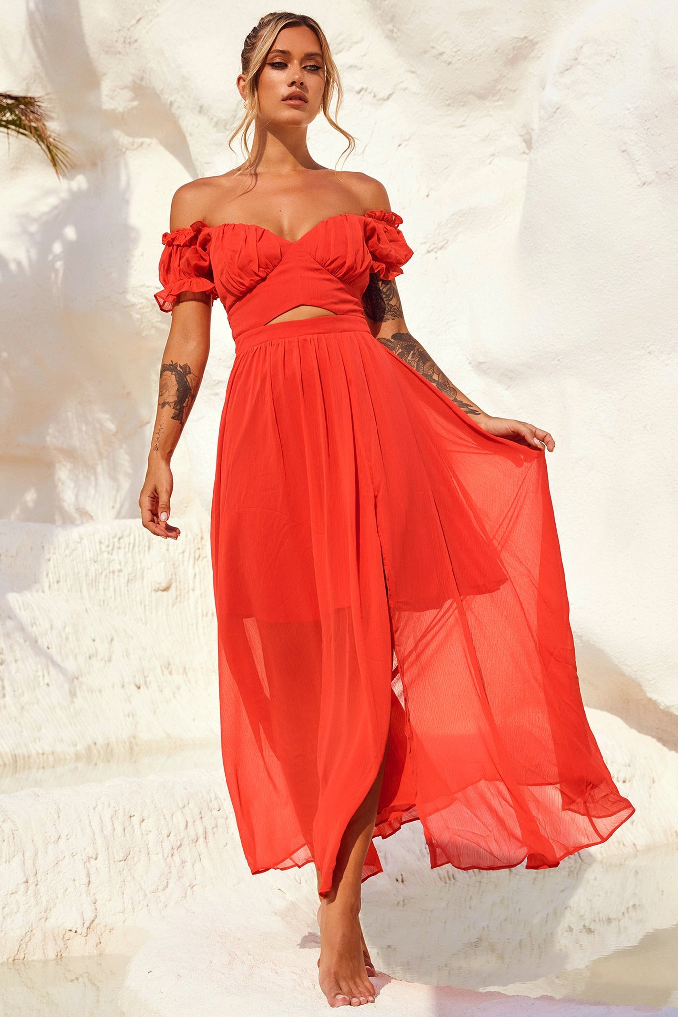 Perfect Storm Maxi Dress - Red | Sage and Paige AUS.