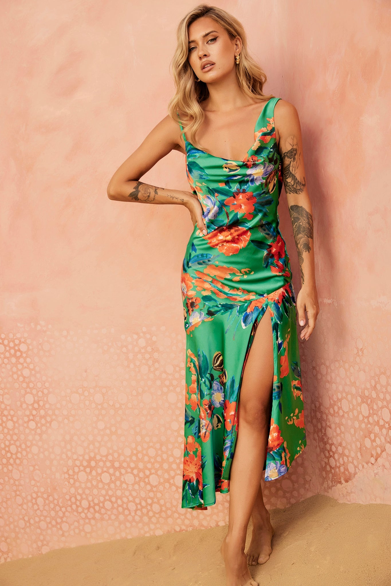 Secret Jungle Midi Dress - Green Multi | Sage and Paige AUS.