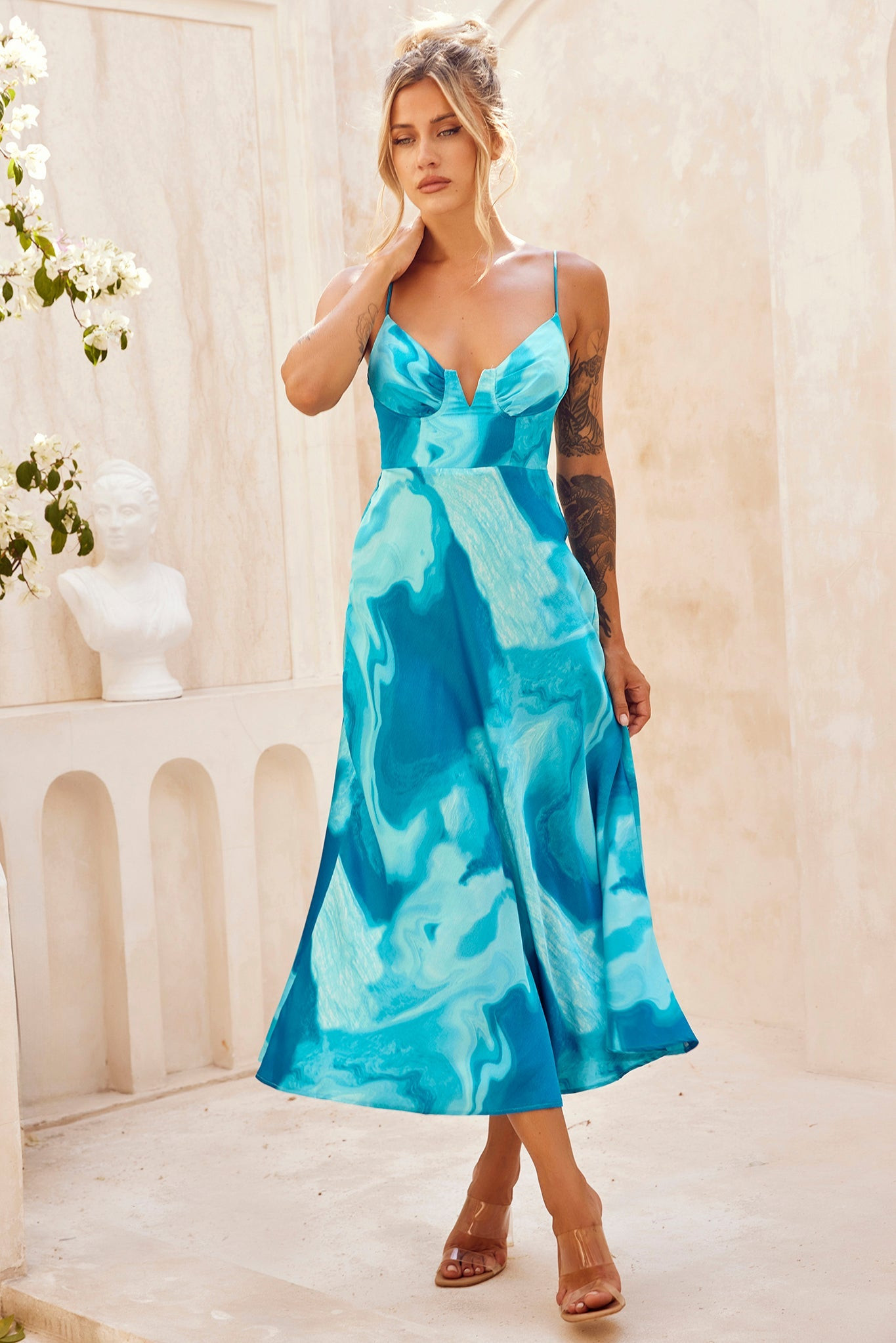Art Of Love Midi Dress - Aqua | Sage and Paige AUS.