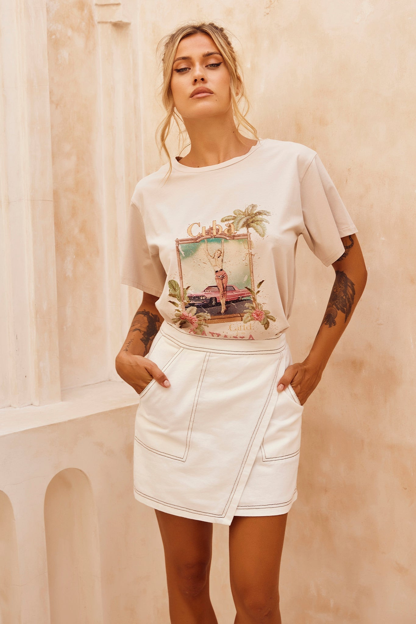 Le Island Tee - Sand | Sage and Paige AUS.