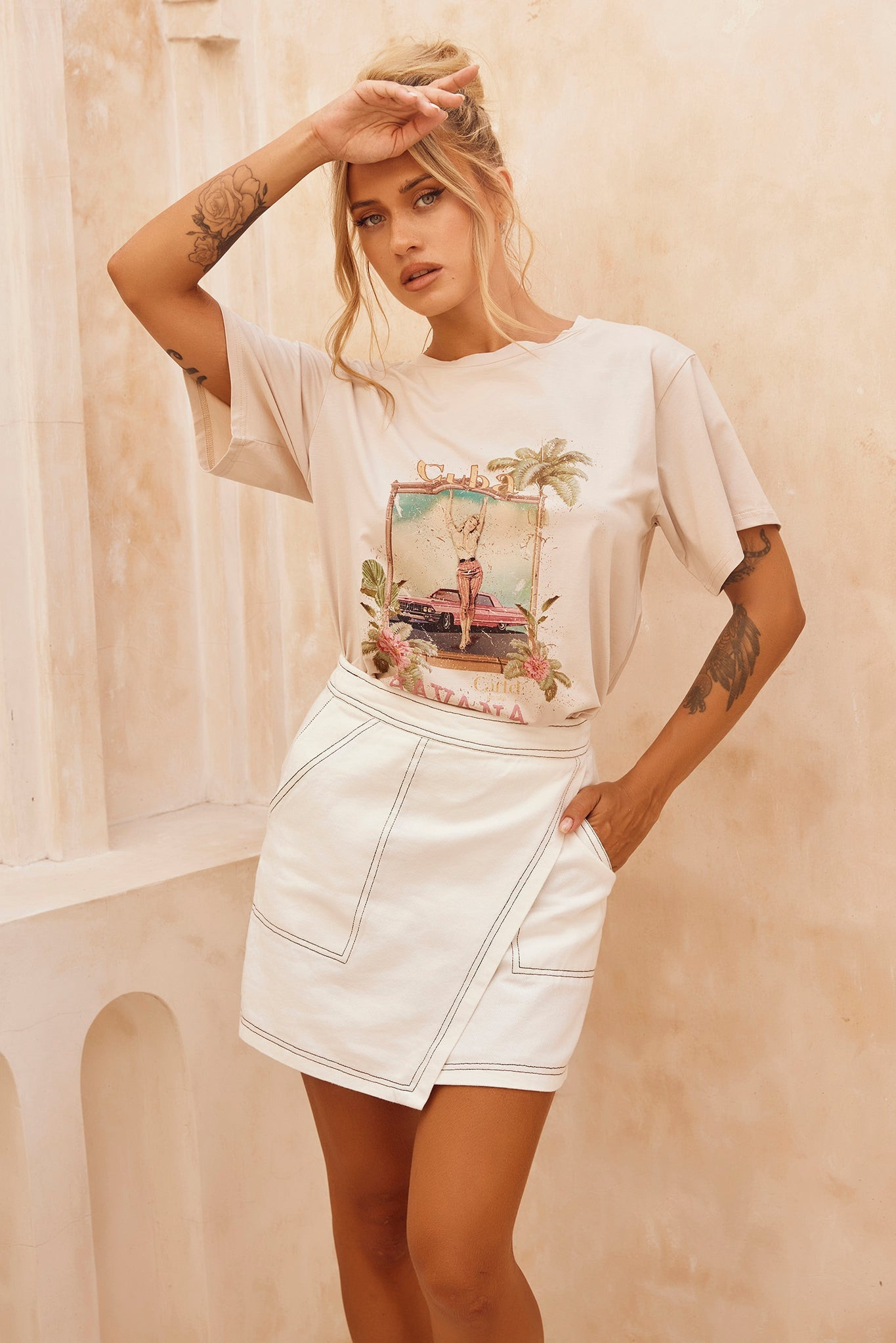 Le Island Tee - Sand | Sage and Paige AUS.