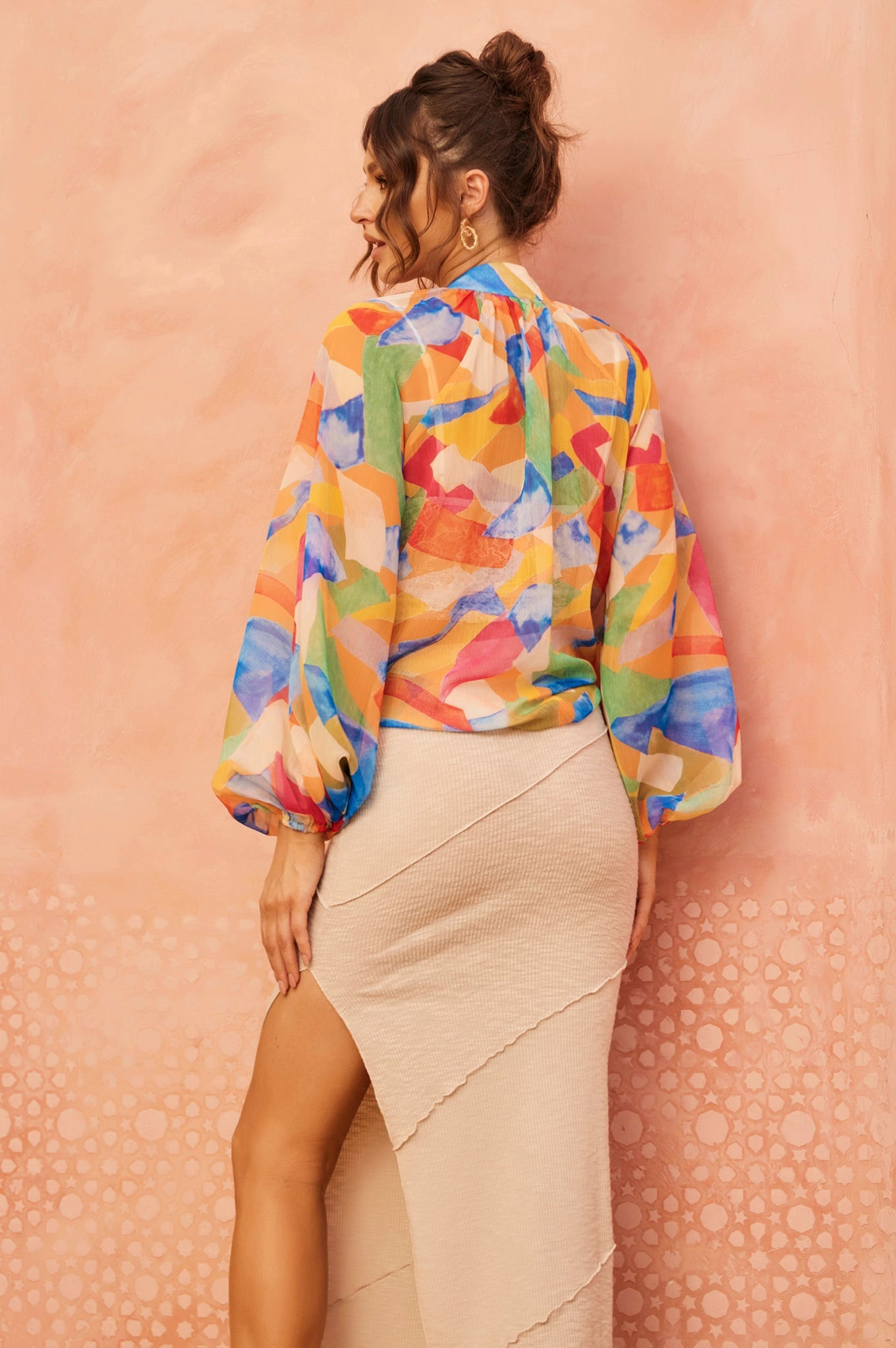 Hot Shot Blouse - Orange Multi | Sage and Paige AUS.