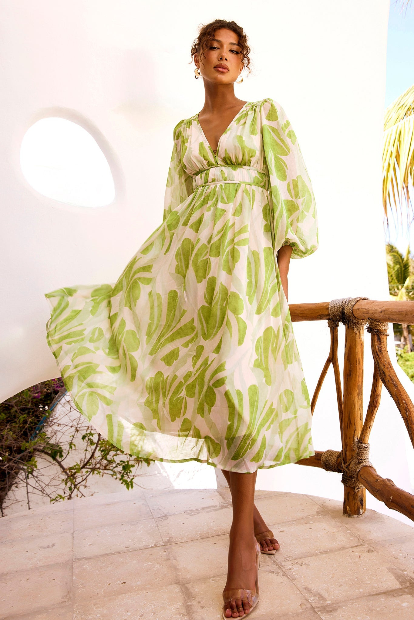 Palm Perfect Midi Dress - Green Multi | Sage and Paige AUS.