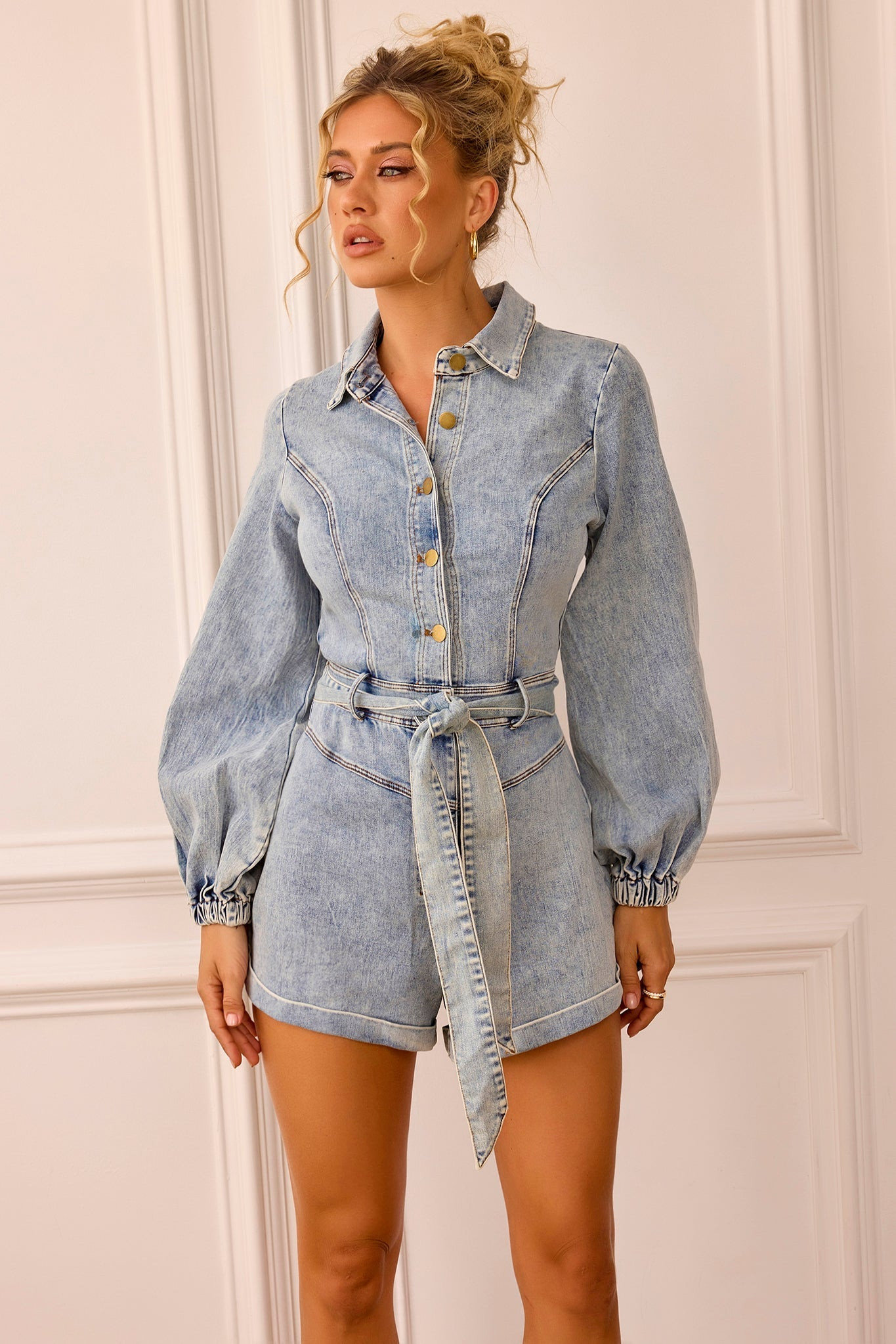 Monroe Denim Playsuit - Washed Blue | Sage and Paige AUS.