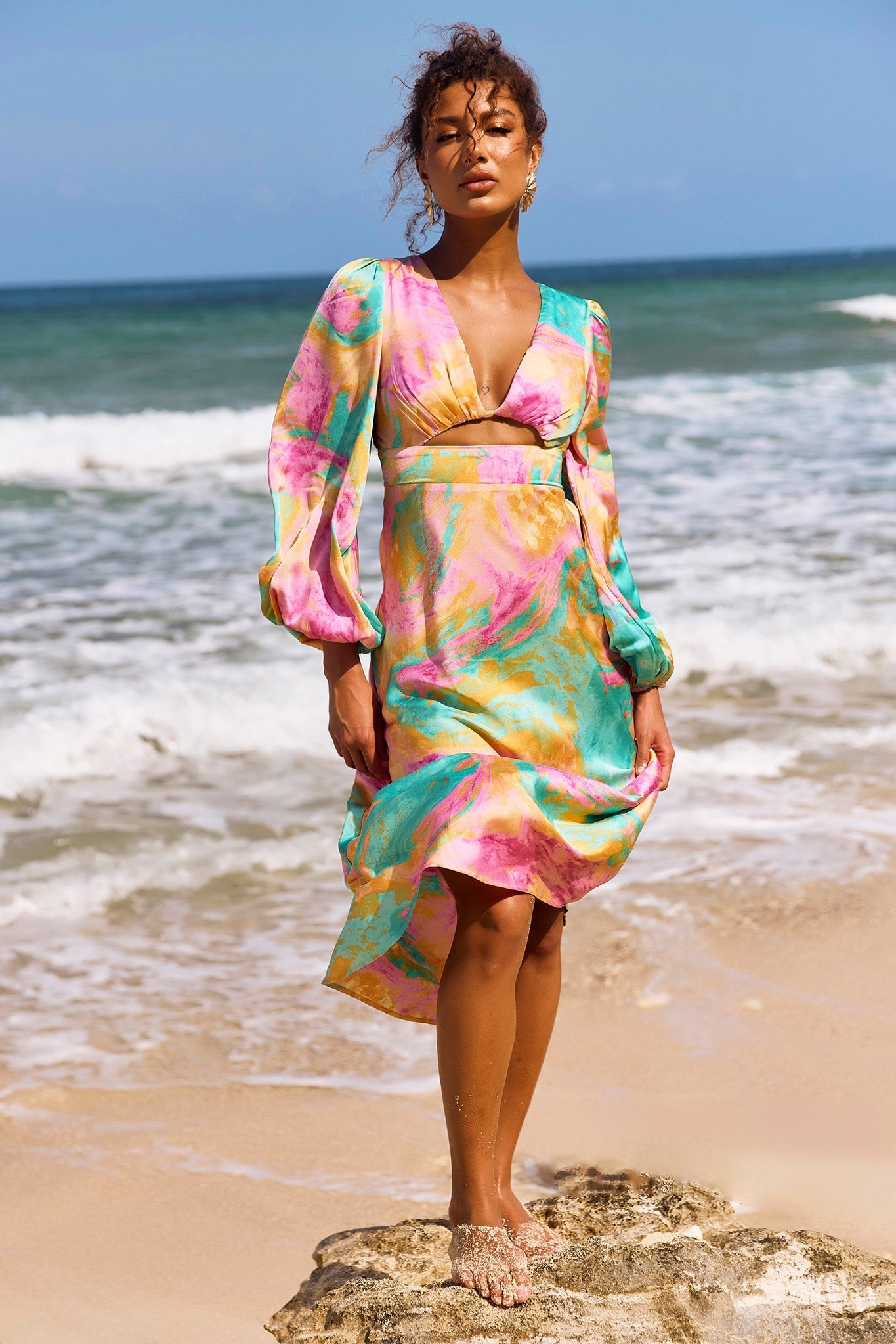 Young And In Love Midi Dress - Pink Multi | Sage and Paige AUS.