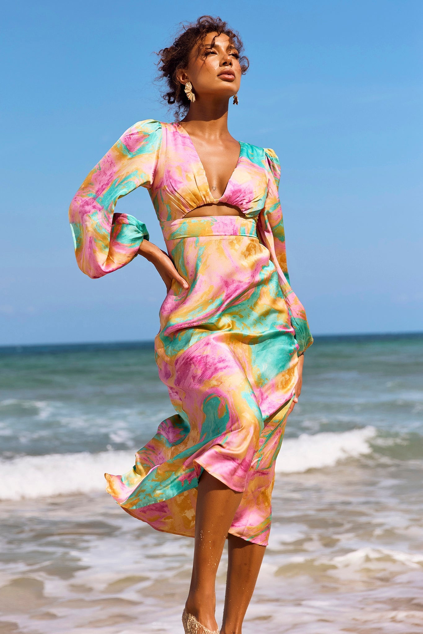 Young And In Love Midi Dress - Pink Multi | Sage and Paige AUS.