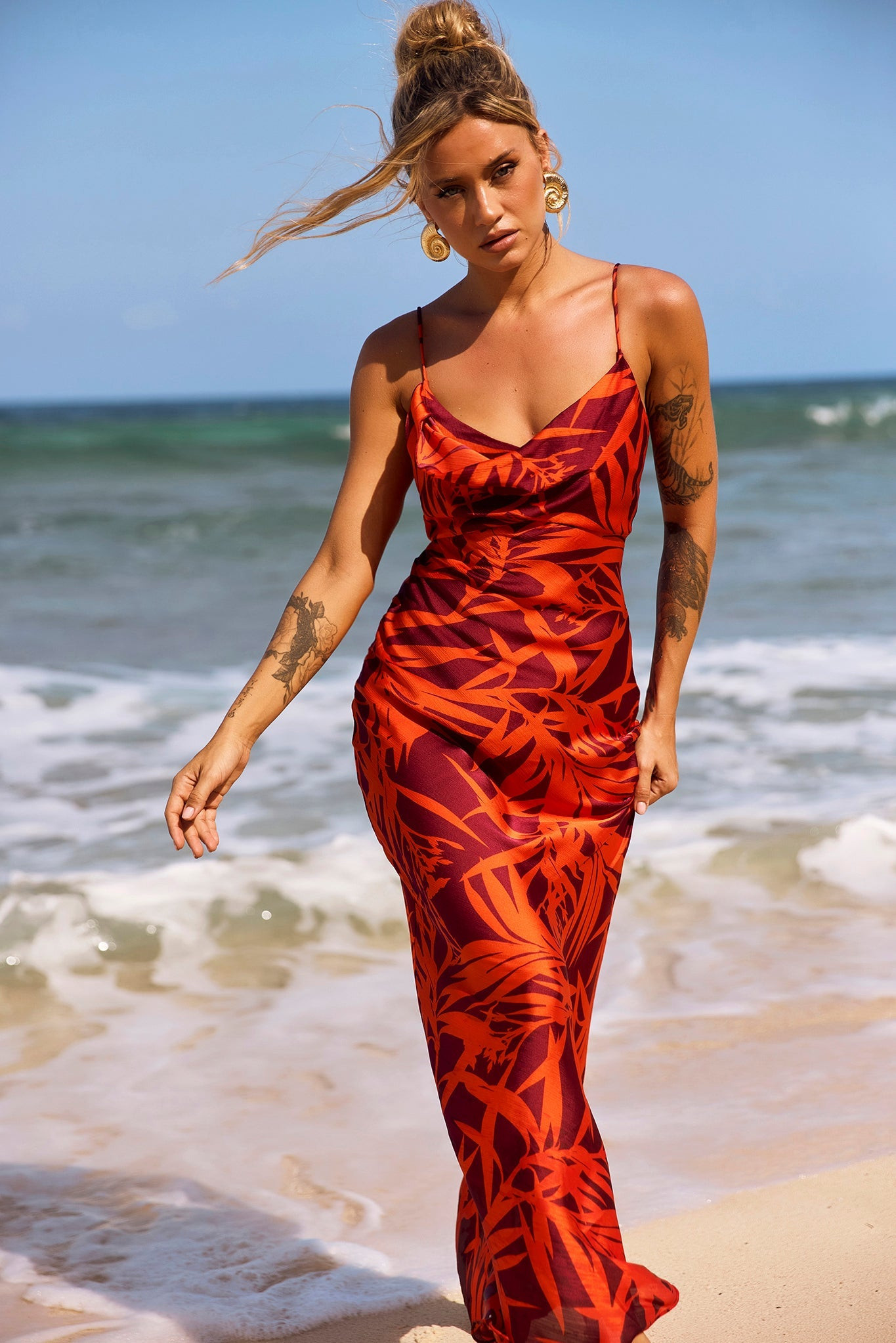 May In A Mood Maxi Dress - Red Multi | Sage and Paige AUS.