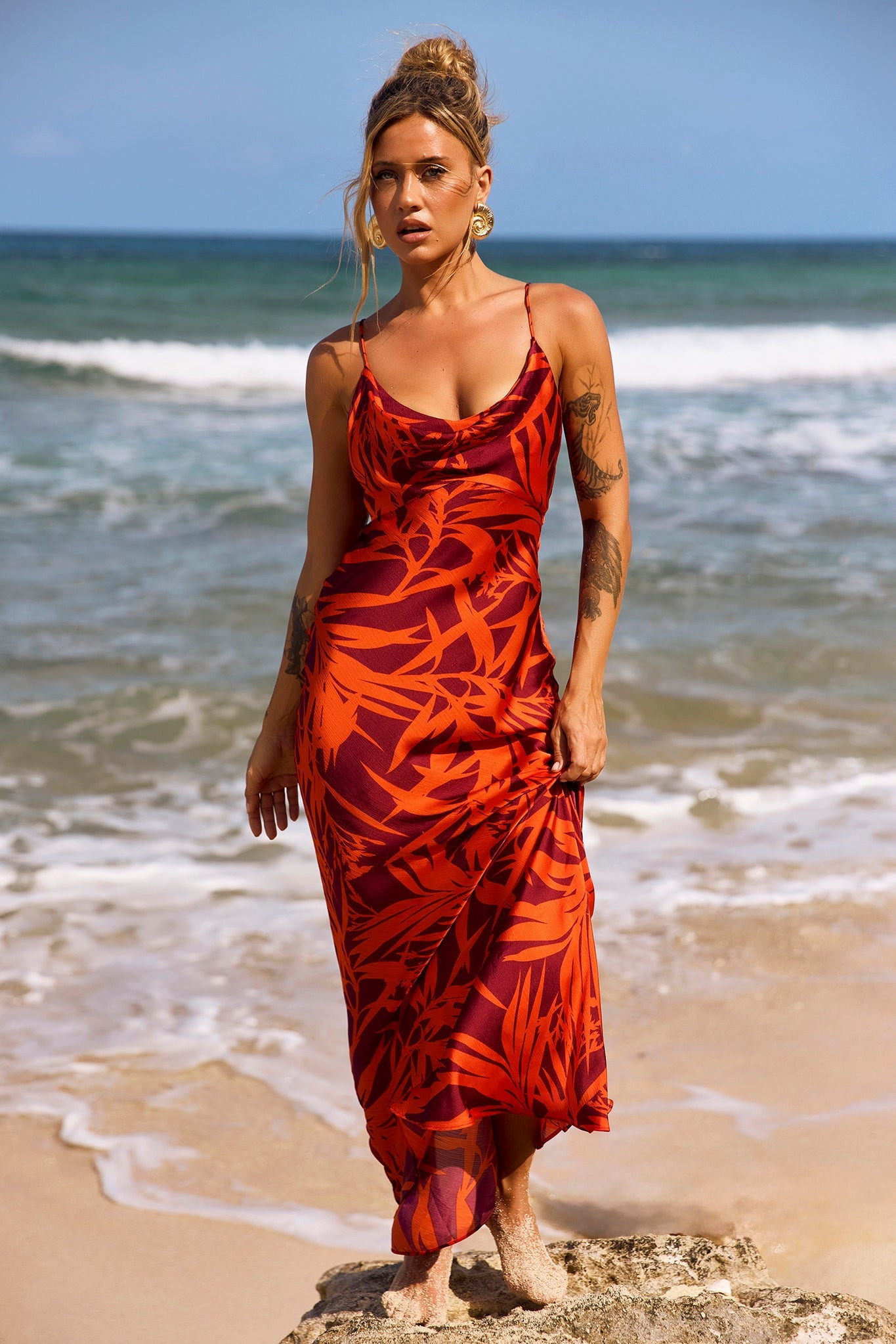 May In A Mood Maxi Dress - Red Multi | Sage and Paige AUS.