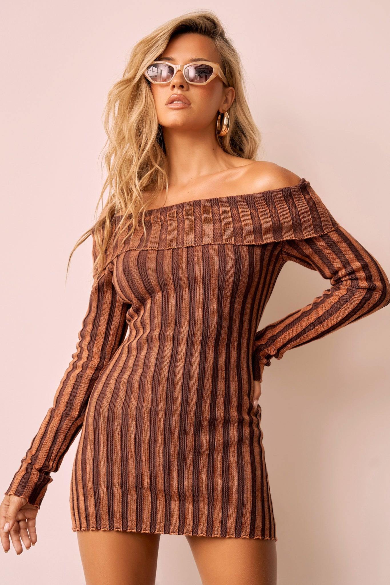 Evermore love Knit Mini Dress - Rust | Sage and Paige AUS.