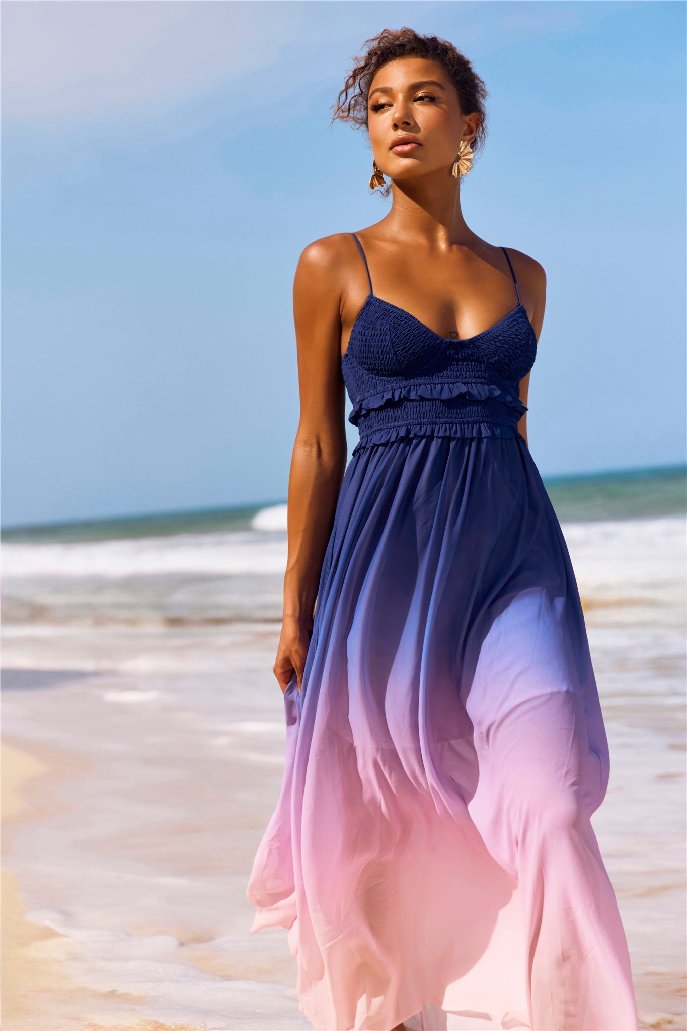 Moonscapes Maxi Dress - Pink Multi | Sage and Paige AUS.
