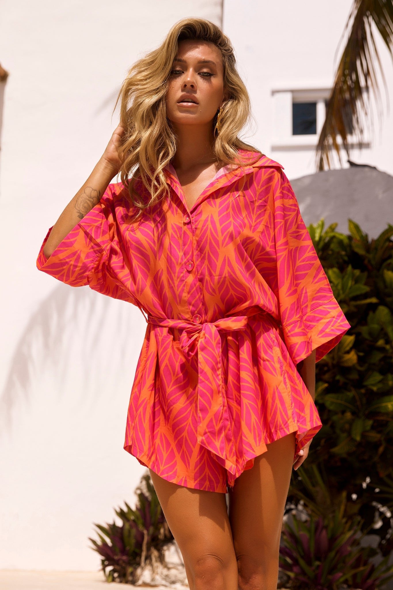 Ciao For Now Playsuit - Orange Pink | Sage and Paige AUS.