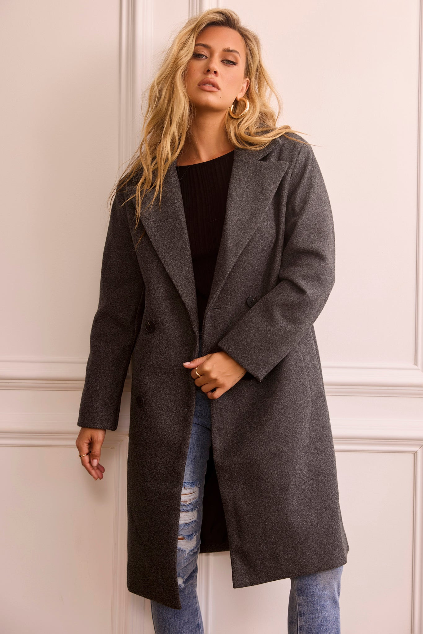 Beautiful Escape Coat - Charcoal | Sage and Paige AUS.
