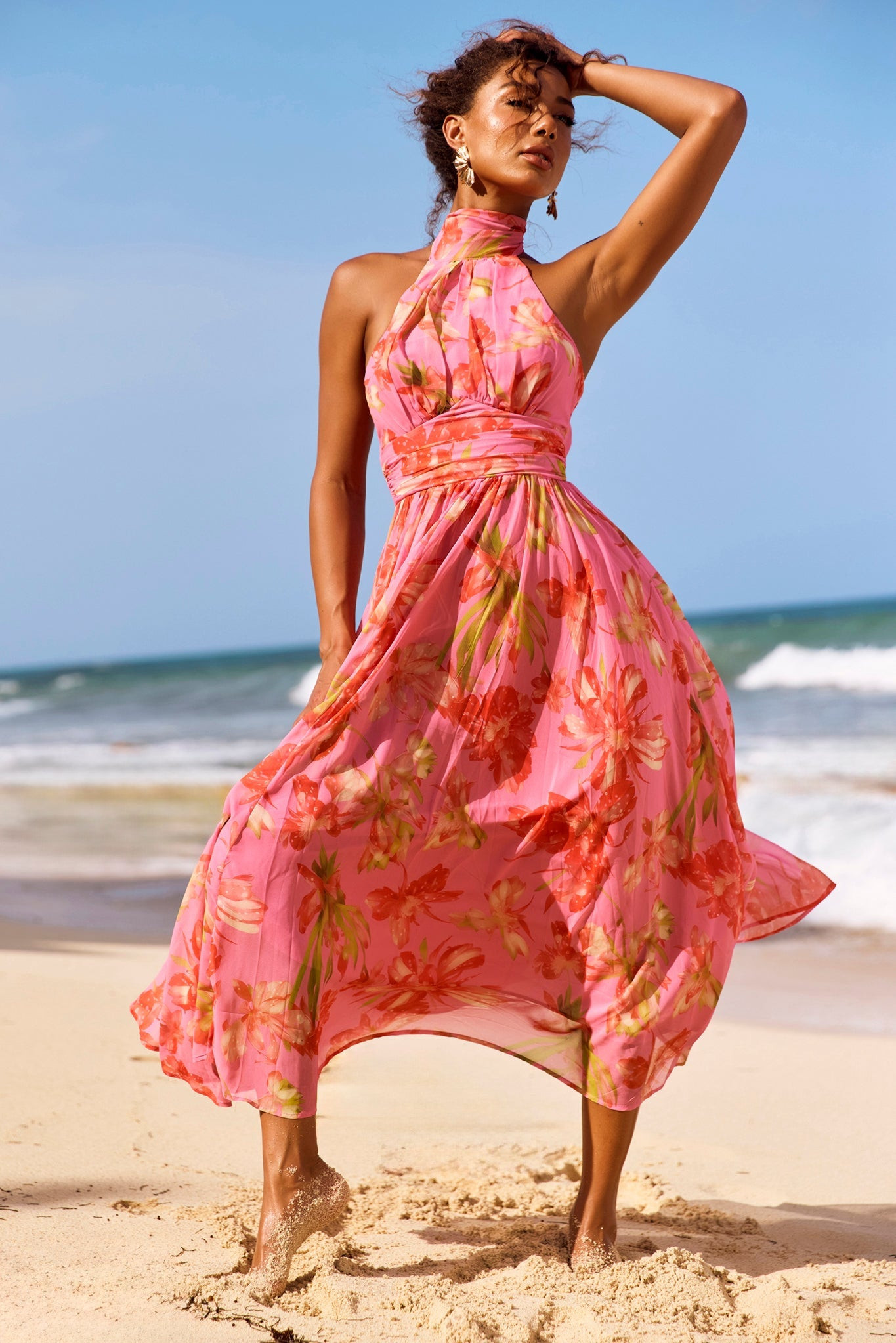 Date Picking Midi Dress - Pink | Sage and Paige AUS.