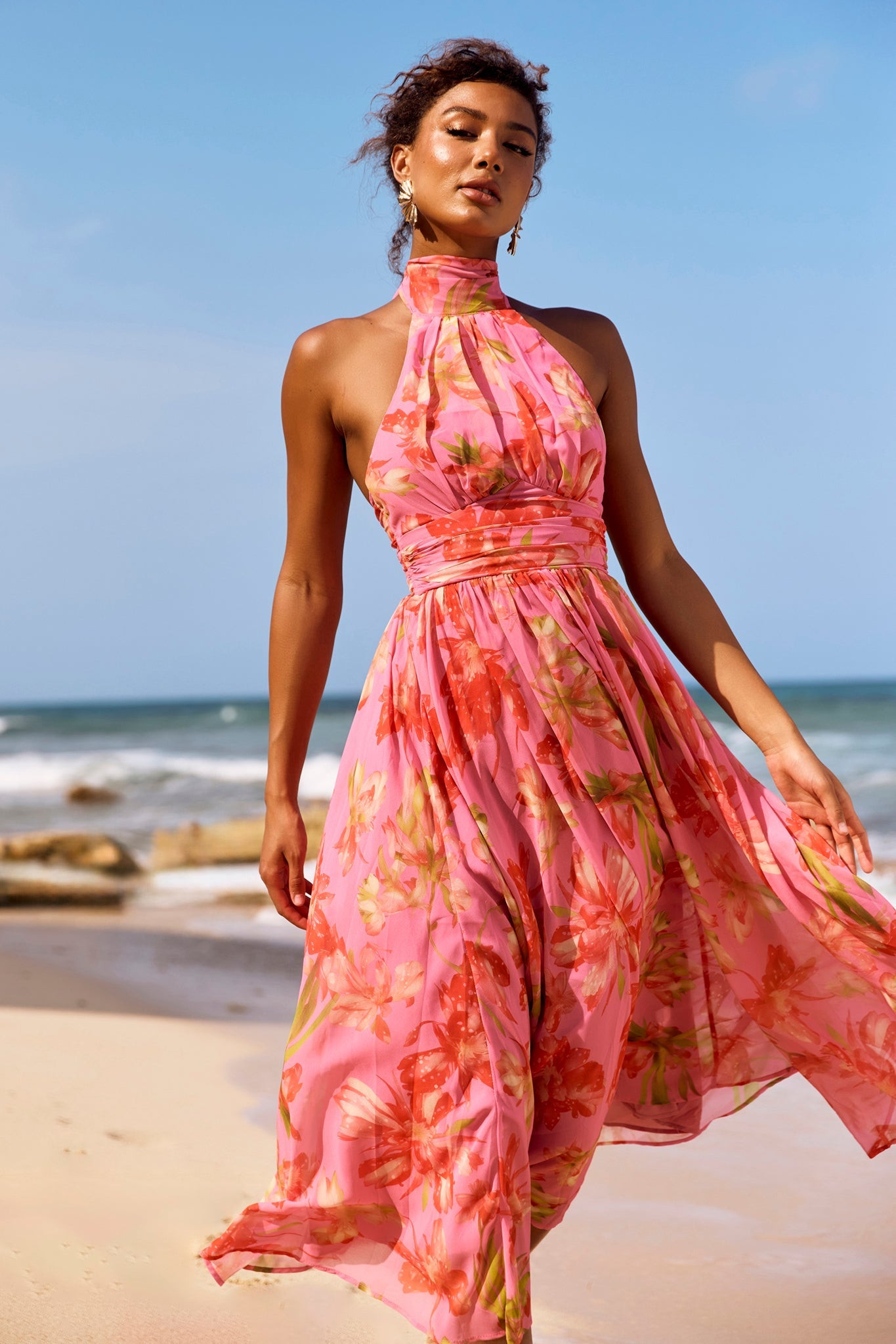 Date Picking Midi Dress - Pink | Sage and Paige AUS.