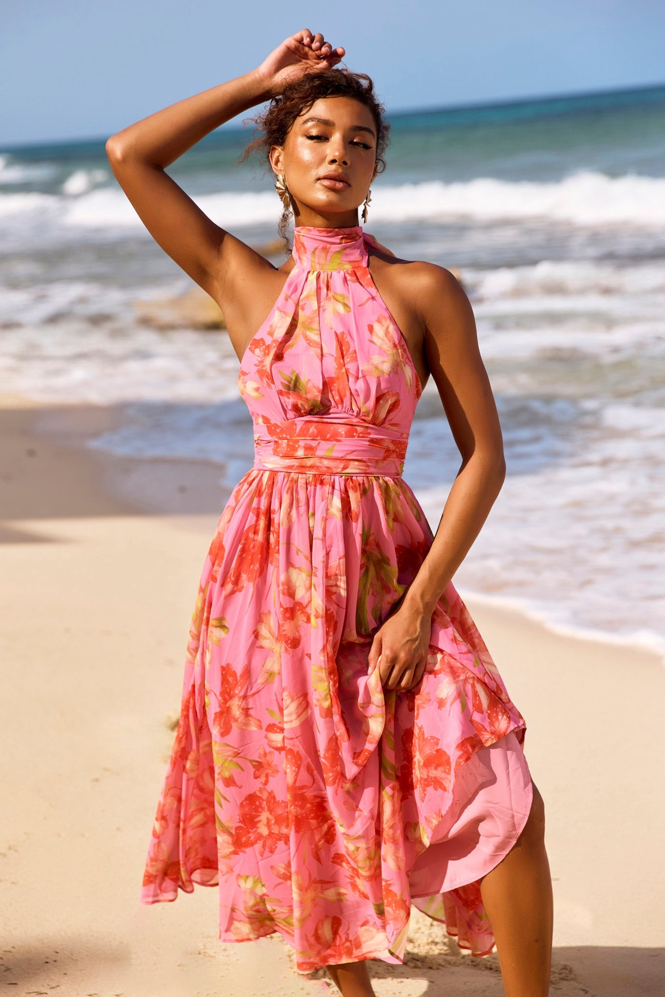 Date Picking Midi Dress - Pink | Sage and Paige AUS.