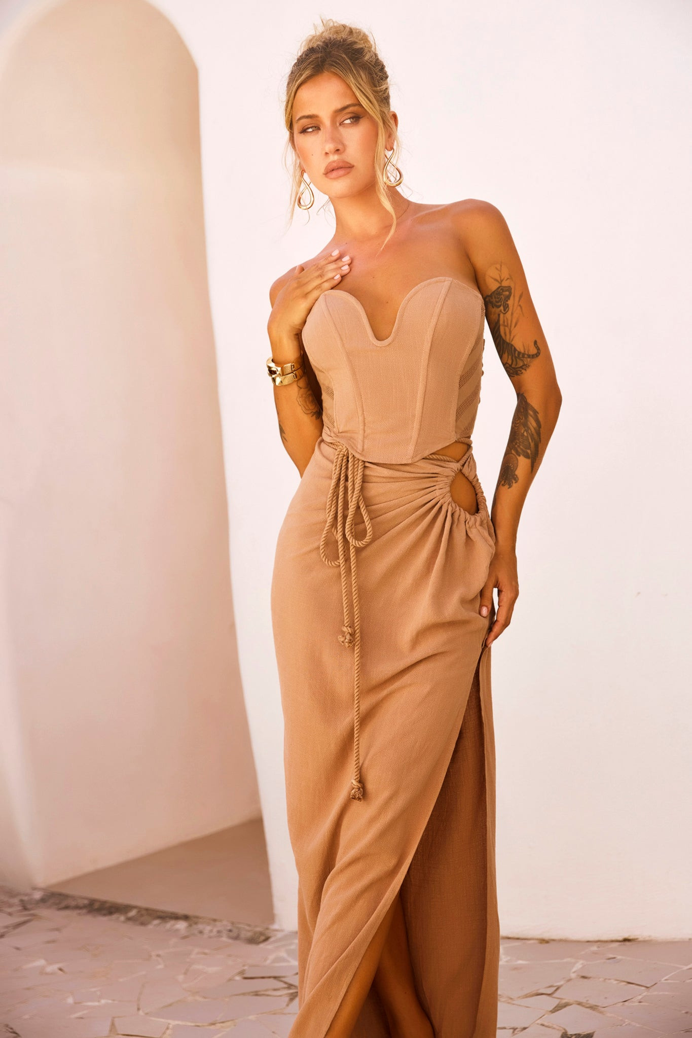 Date And Night Maxi Skirt - Mocha | Sage and Paige AUS.