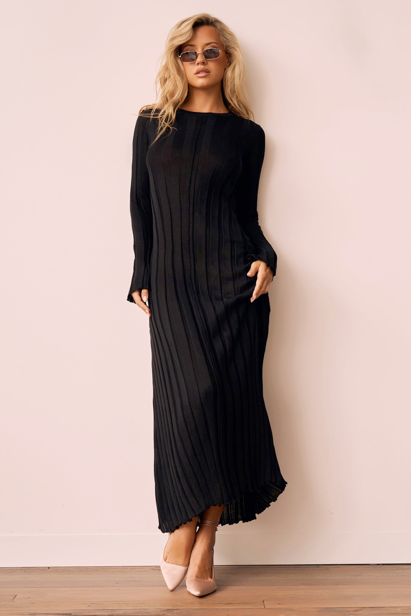 Astoria Knit Maxi Dress - Black | Sage and Paige AUS.