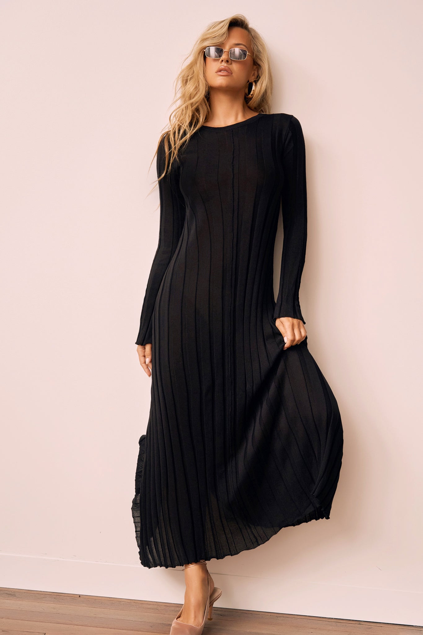 Astoria Knit Maxi Dress - Black | Sage and Paige AUS.