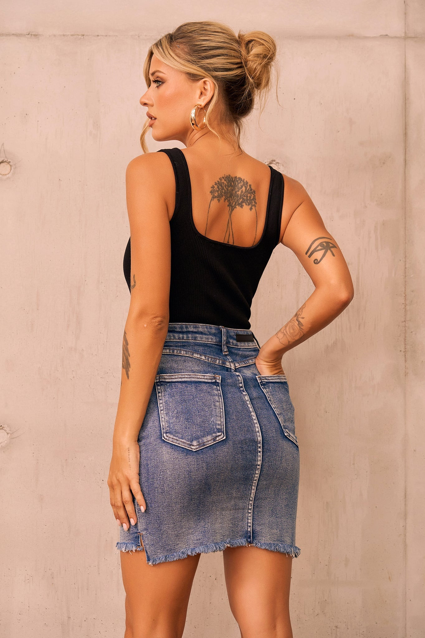 Easy Trust Denim Mini Skirt - Washed Blue | Sage and Paige AUS.