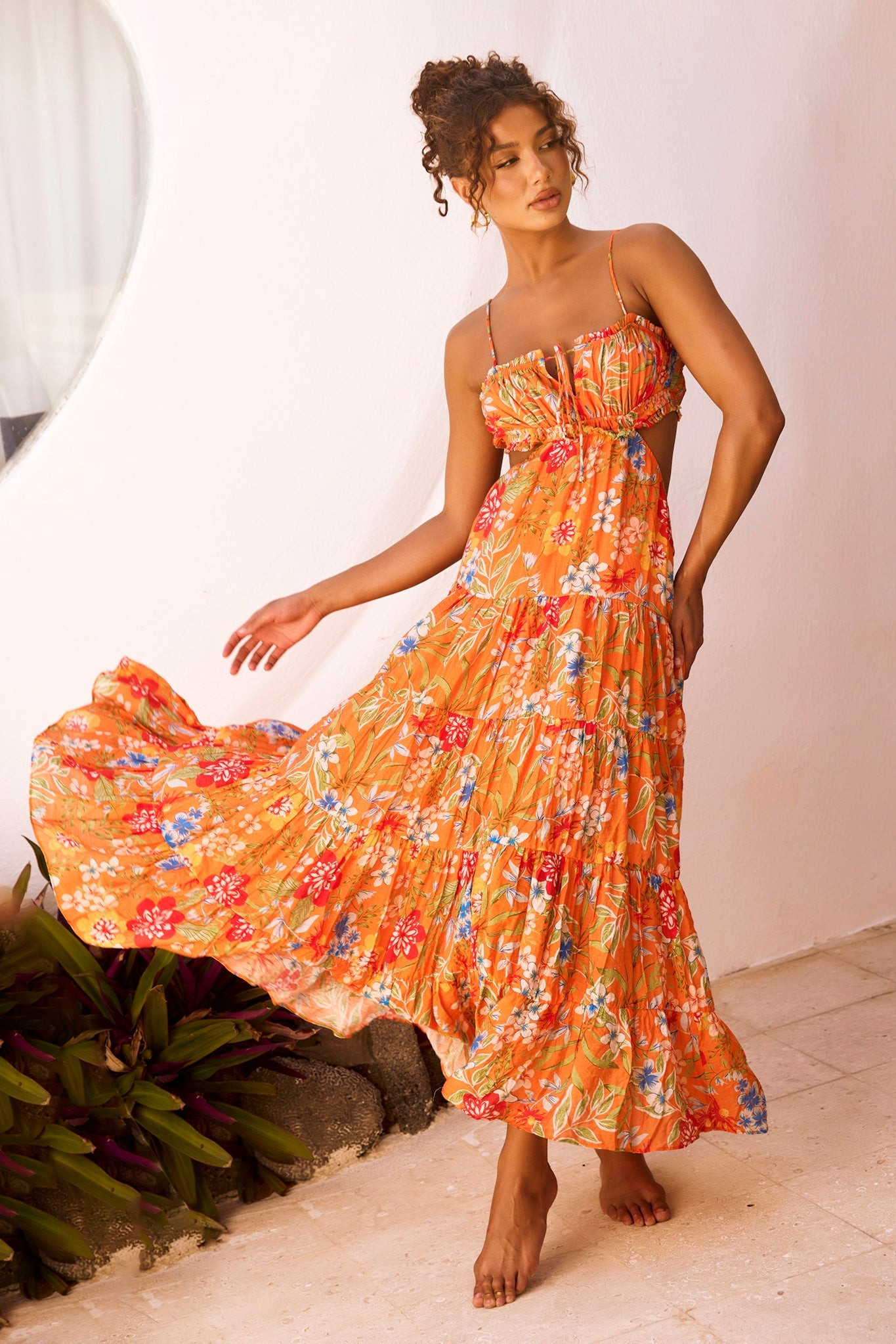 Timeless Dreams Maxi Dress - Orange Multi | Sage and Paige AUS.