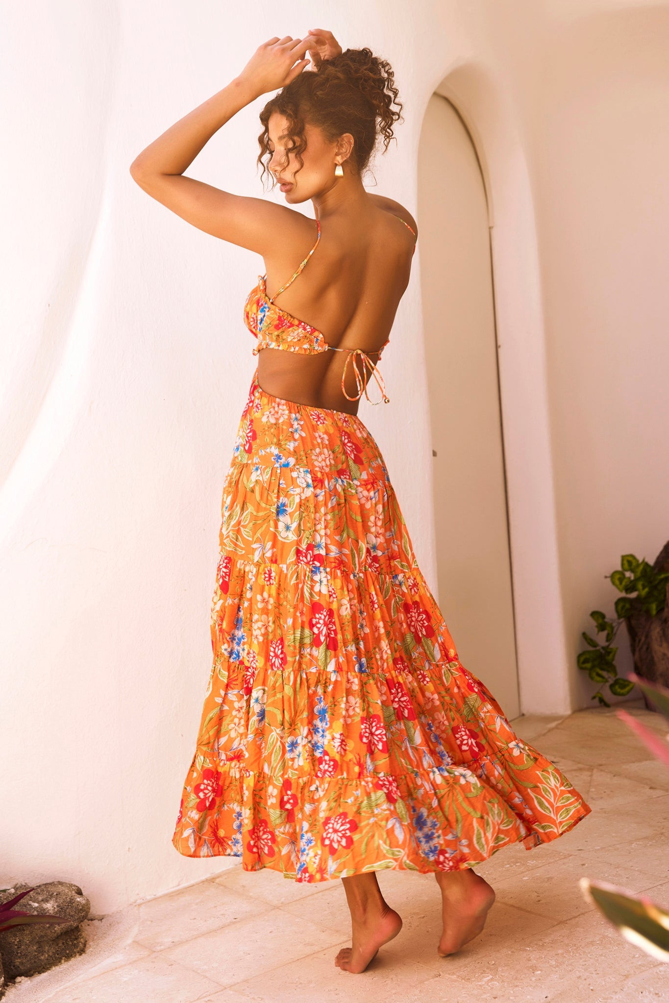 Timeless Dreams Maxi Dress - Orange Multi | Sage and Paige AUS.