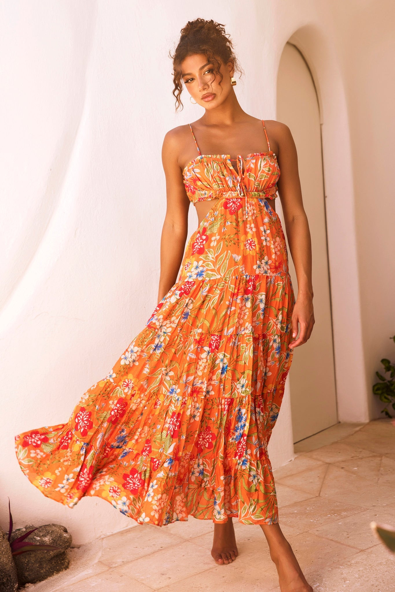 Timeless Dreams Maxi Dress - Orange Multi | Sage and Paige AUS.