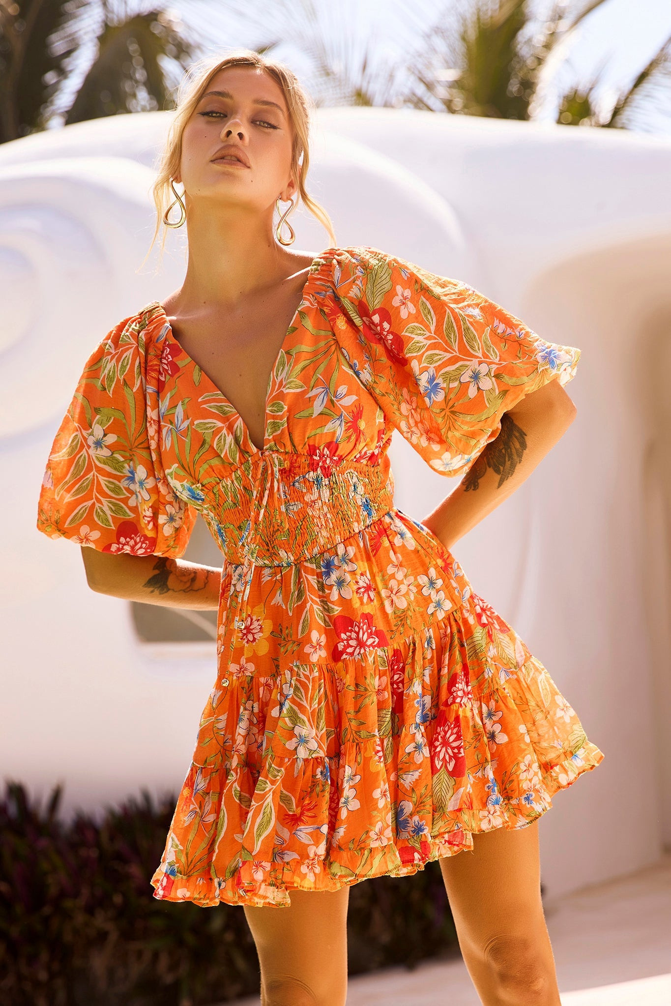 Hot Movement Mini Dress - Orange Multi | Sage and Paige AUS.