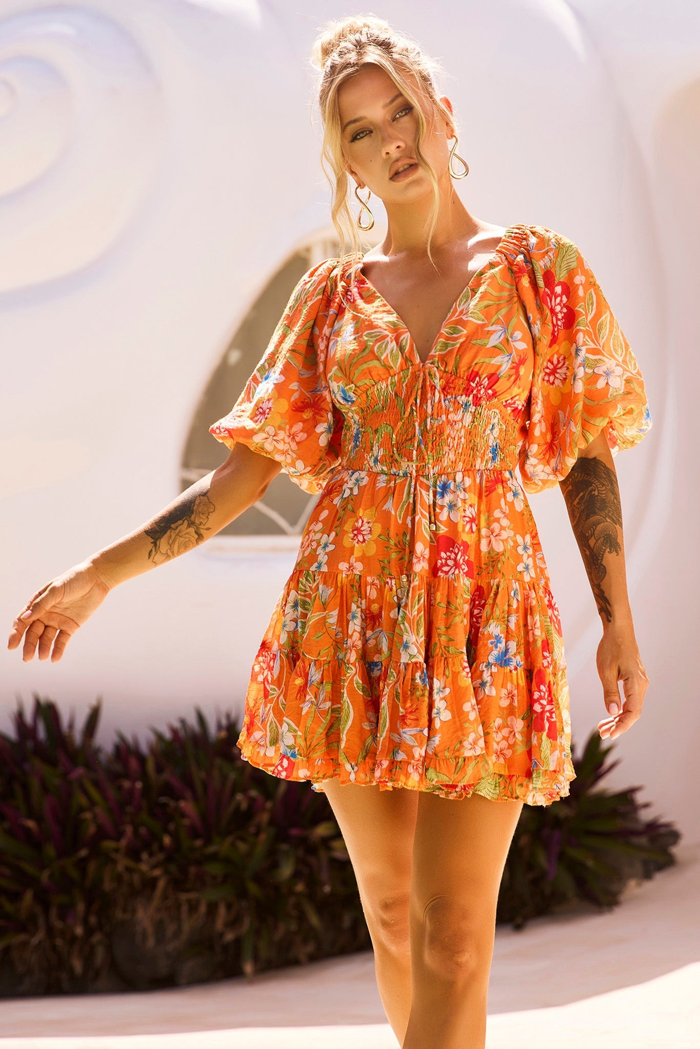 Hot Movement Mini Dress - Orange Multi | Sage and Paige AUS.
