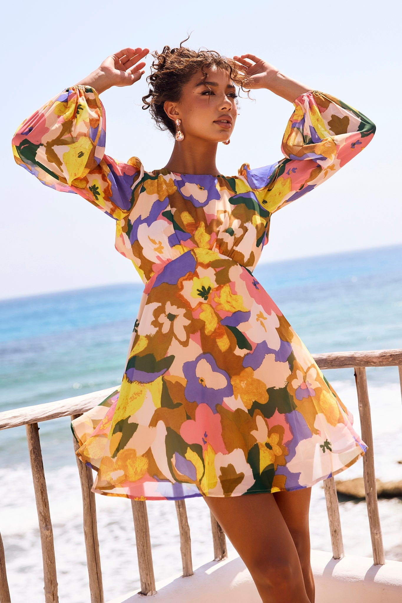 End Game Mini Dress - Yellow Multi | Sage and Paige AUS.