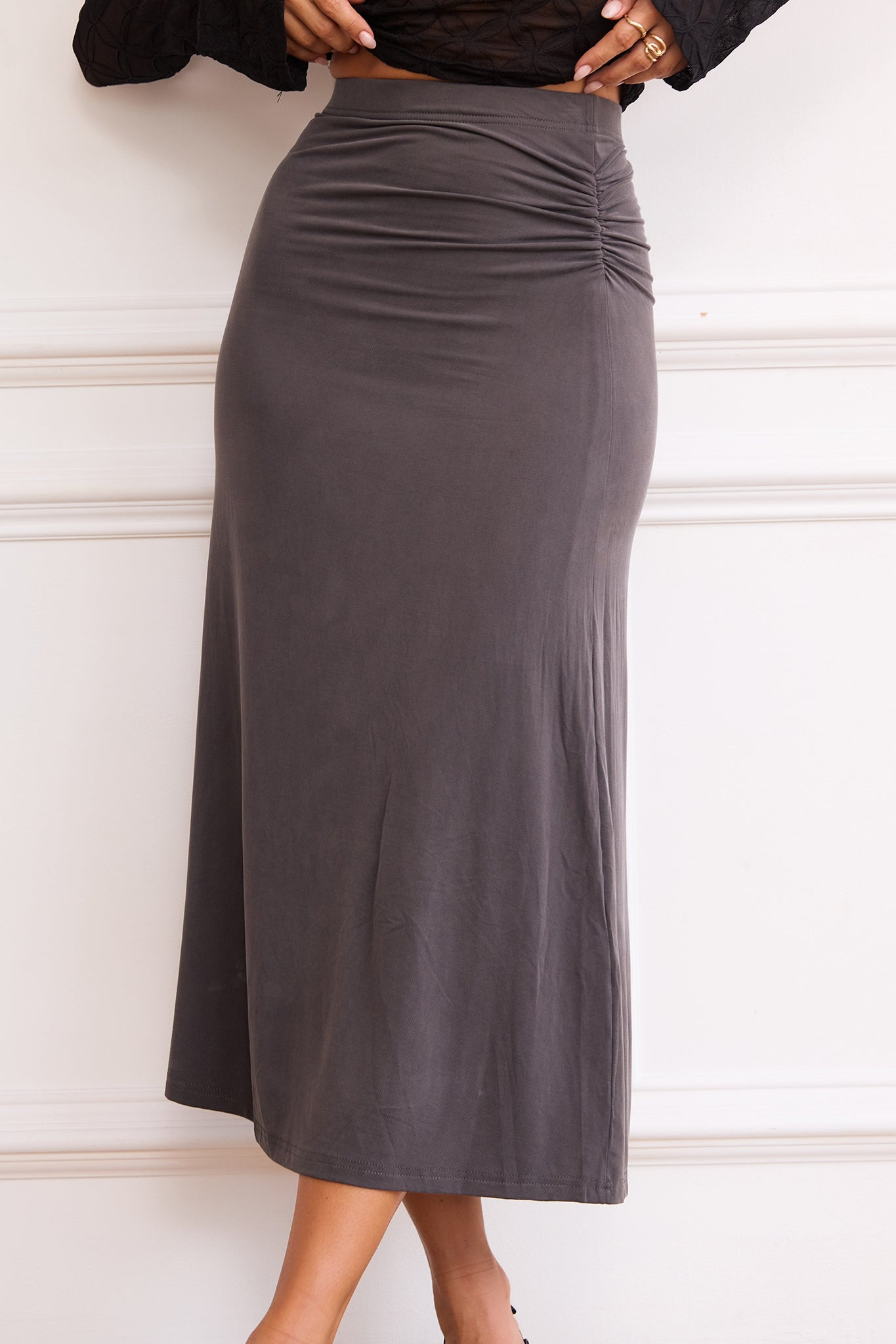Front Runner Midi Skirt - Grey | Sage and Paige AUS.