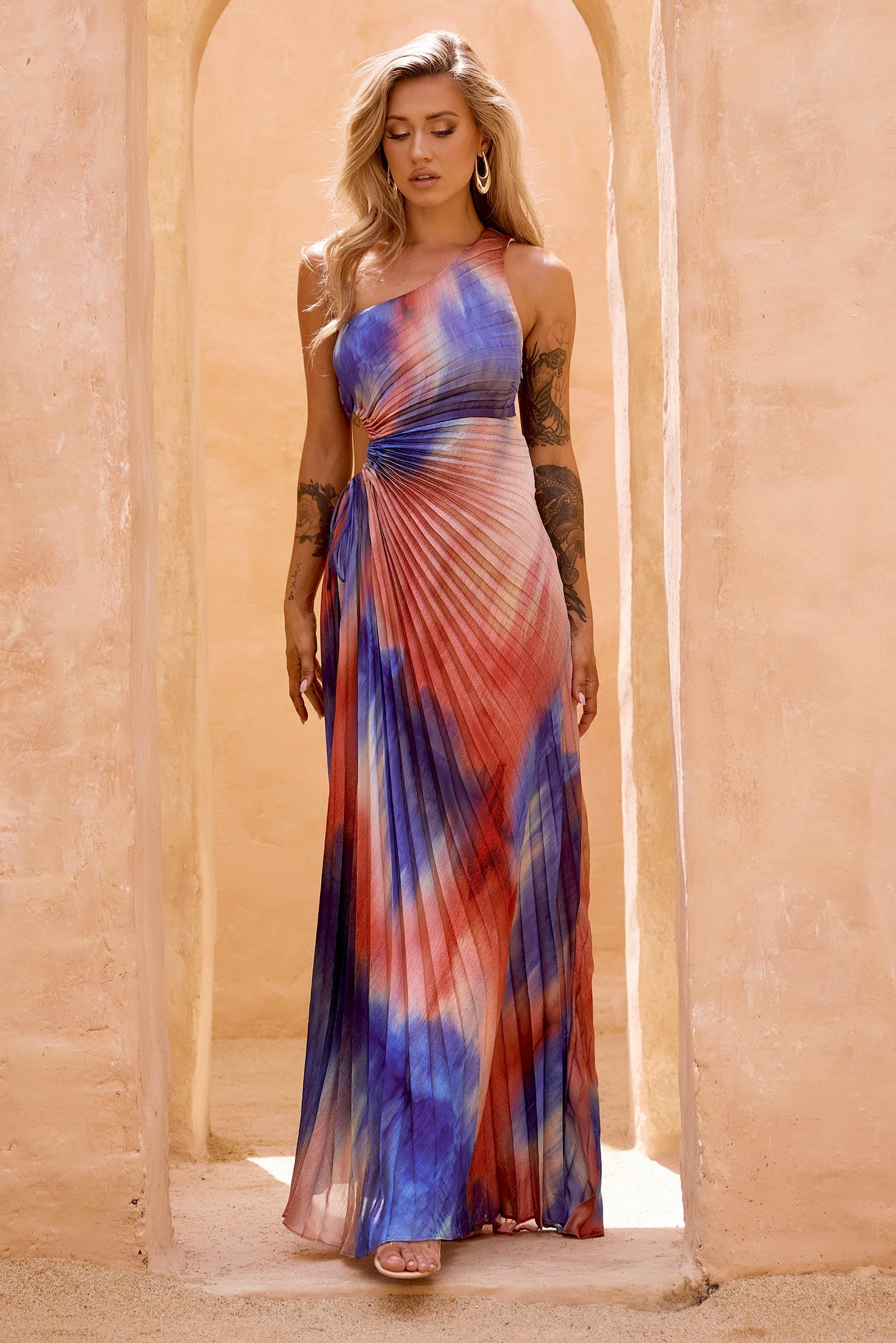 Meet Me In June Maxi Dress - Blue Multi | Sage and Paige AUS.