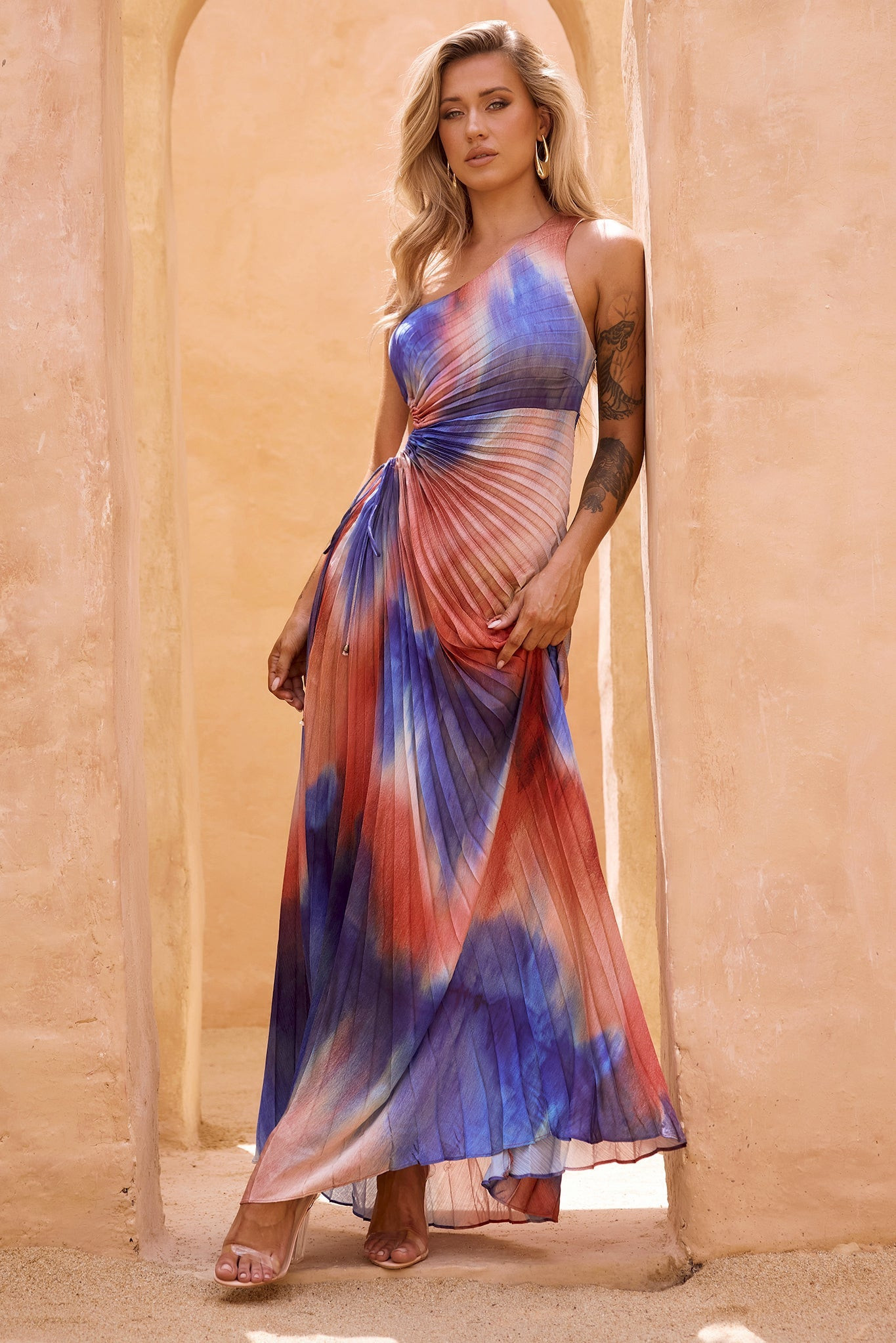 Meet Me In June Maxi Dress - Blue Multi | Sage and Paige AUS.