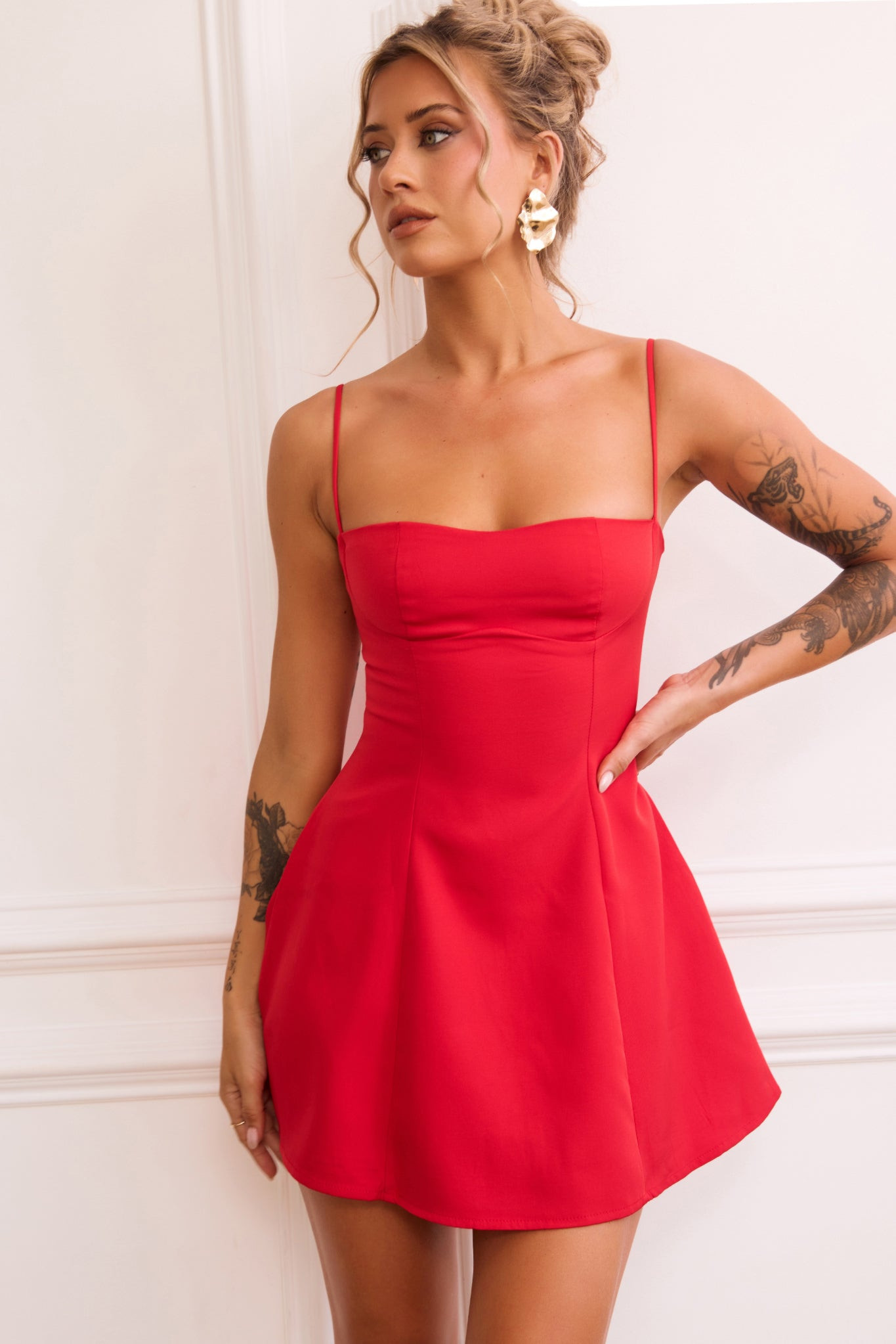 Aster Mini Dress - Red | Sage and Paige AUS.