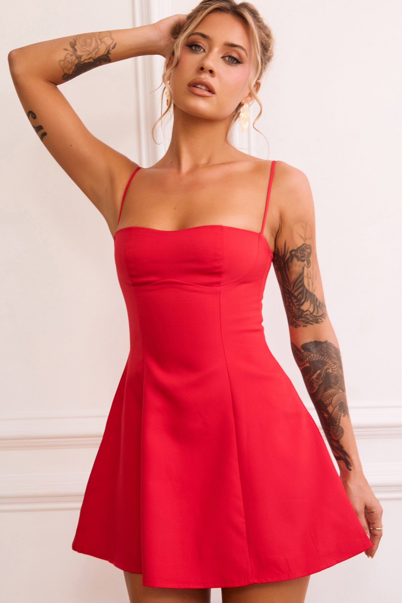 Aster Mini Dress - Red | Sage and Paige AUS.