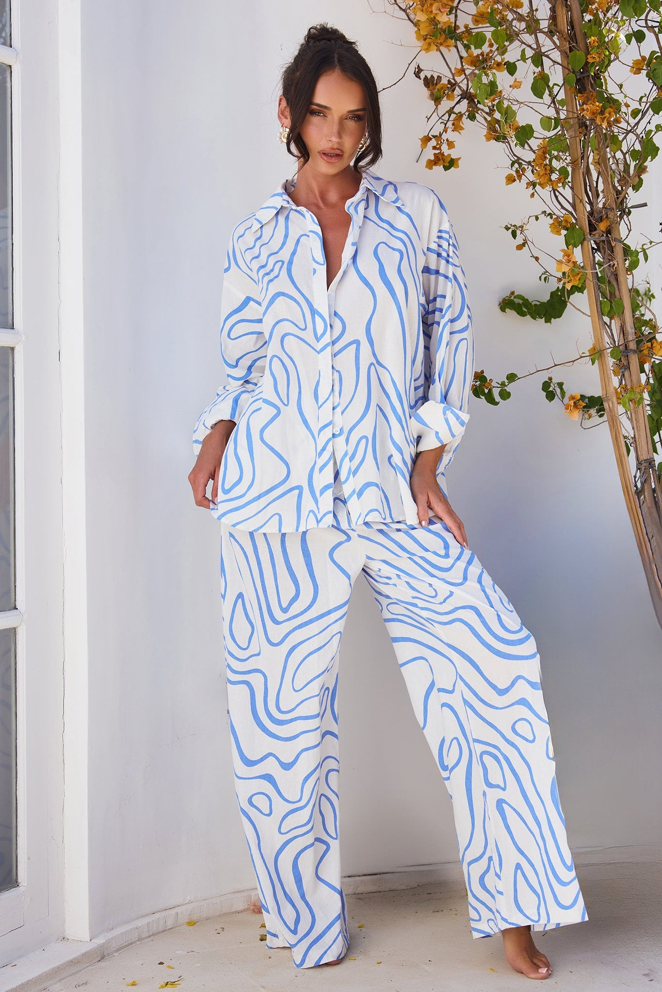 Sunlights In Capri Shirt - Blue | Sage and Paige AUS.