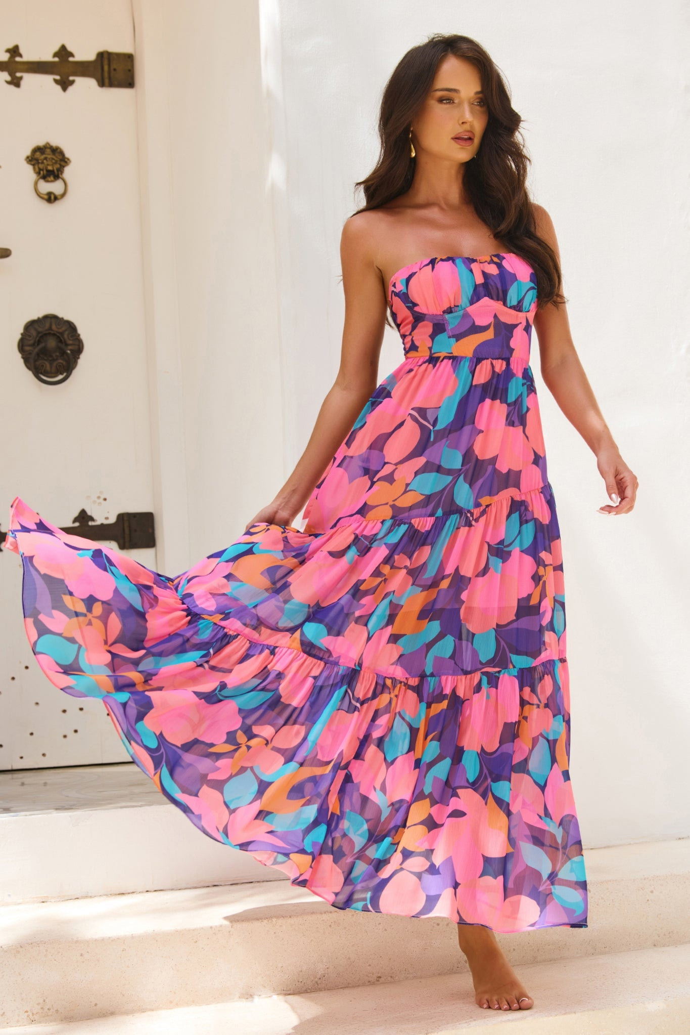 Outta Here Maxi Dress - Purple Multi | Sage and Paige AUS.