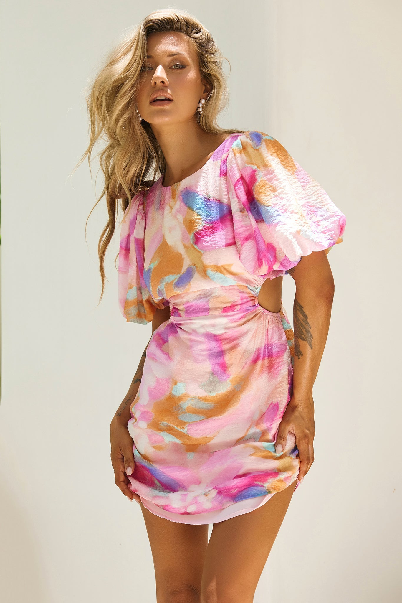 Petals And Wind Mini Dress - Pink Multi | Sage and Paige AUS.