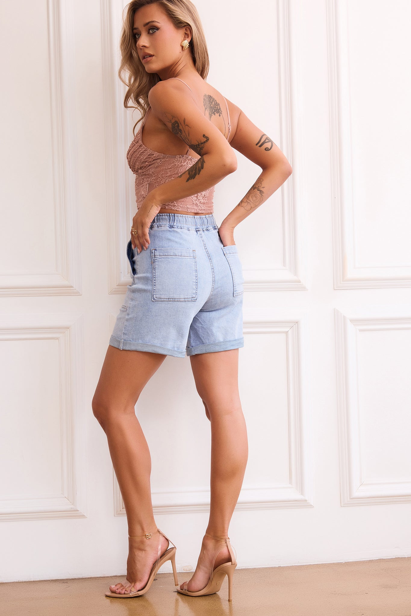 Hanni Denim Shorts - Washed Blue | Sage and Paige AUS.