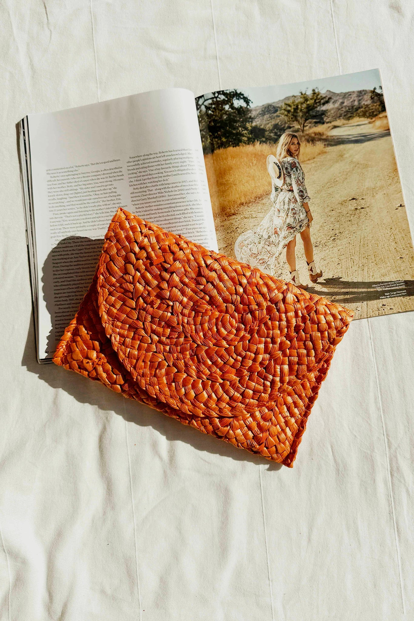 Sunset Meadow Clutch Bag - Orange | Sage and Paige AUS.