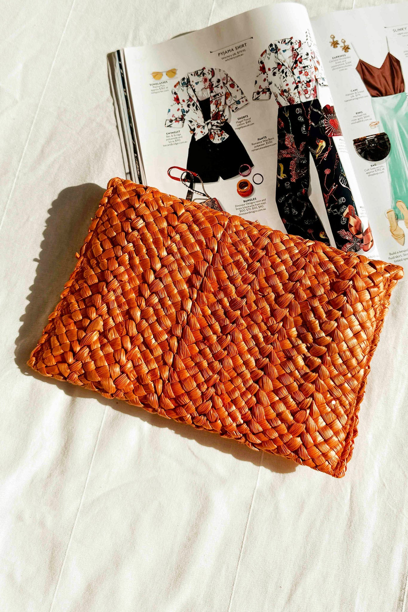 Sunset Meadow Clutch Bag - Orange | Sage and Paige AUS.
