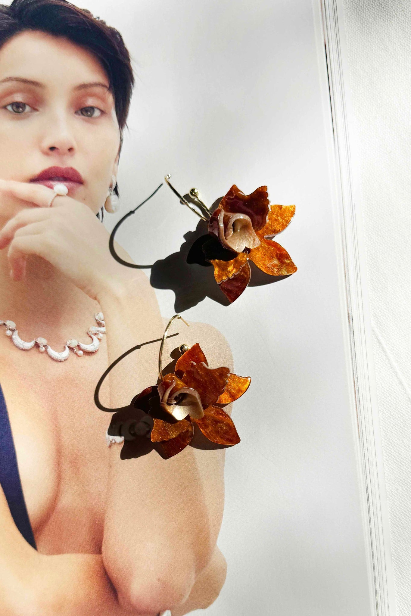 Orchid Glow Earrings - Brown | Sage and Paige AUS.
