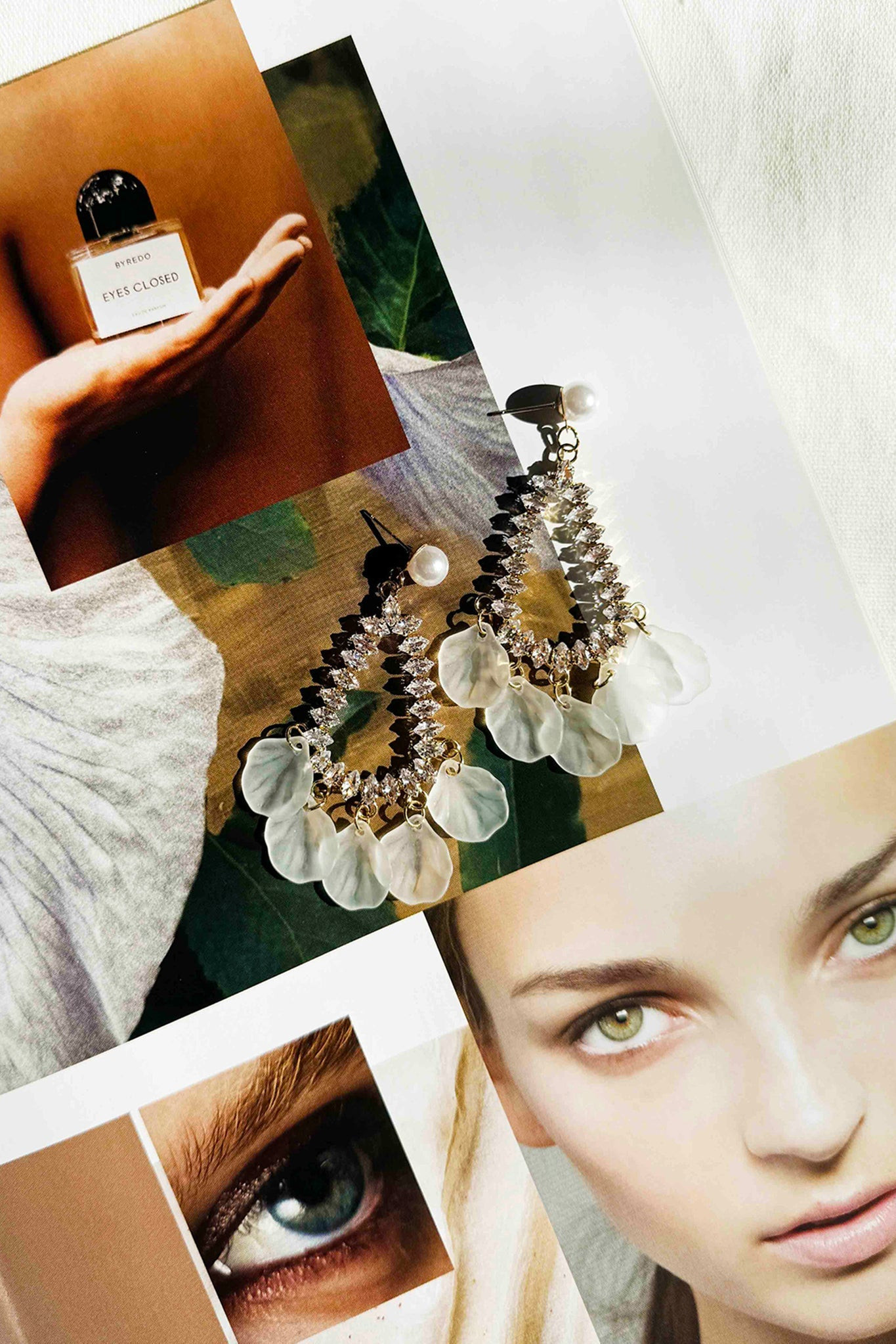 Celeste Chandelier Earrings - White | Sage and Paige AUS.