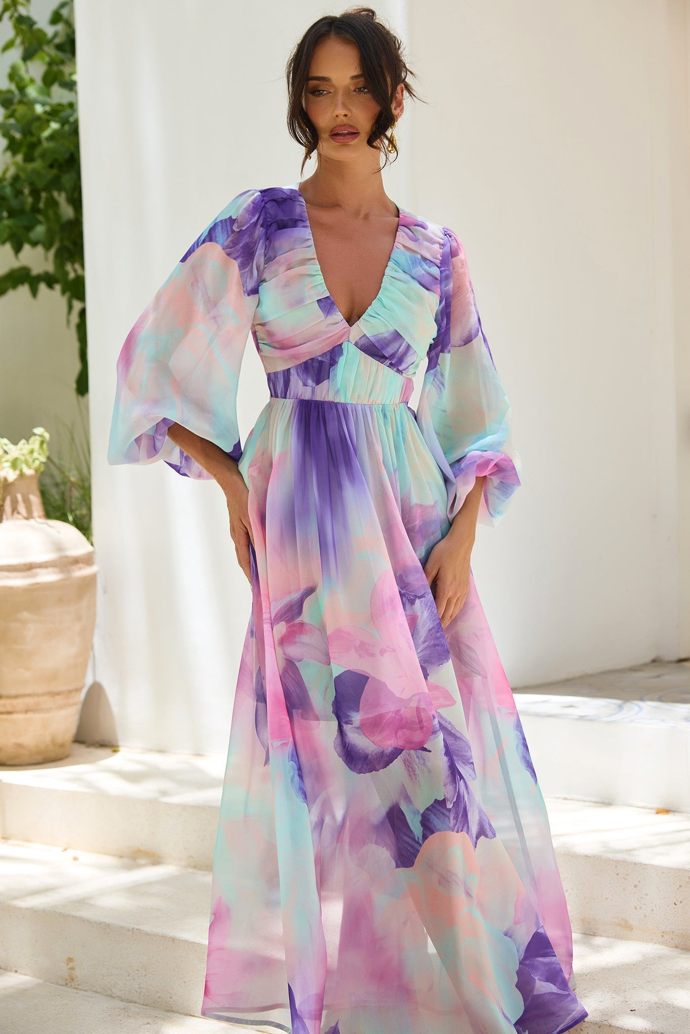 Coastlines Maxi Dress - Purple Multi | Sage and Paige AUS.