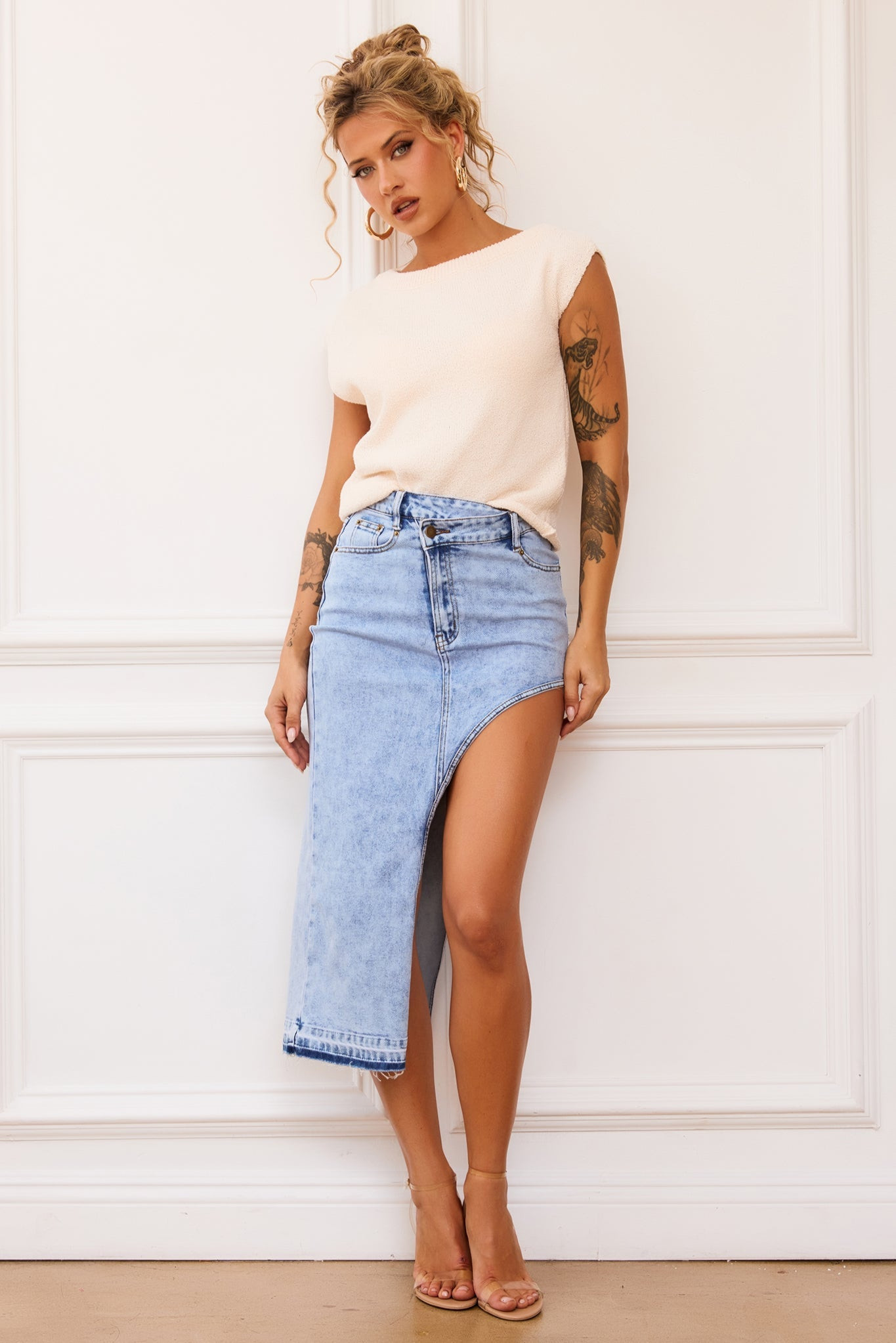 Dance In The Sun Knit Top - Beige | Sage and Paige AUS.
