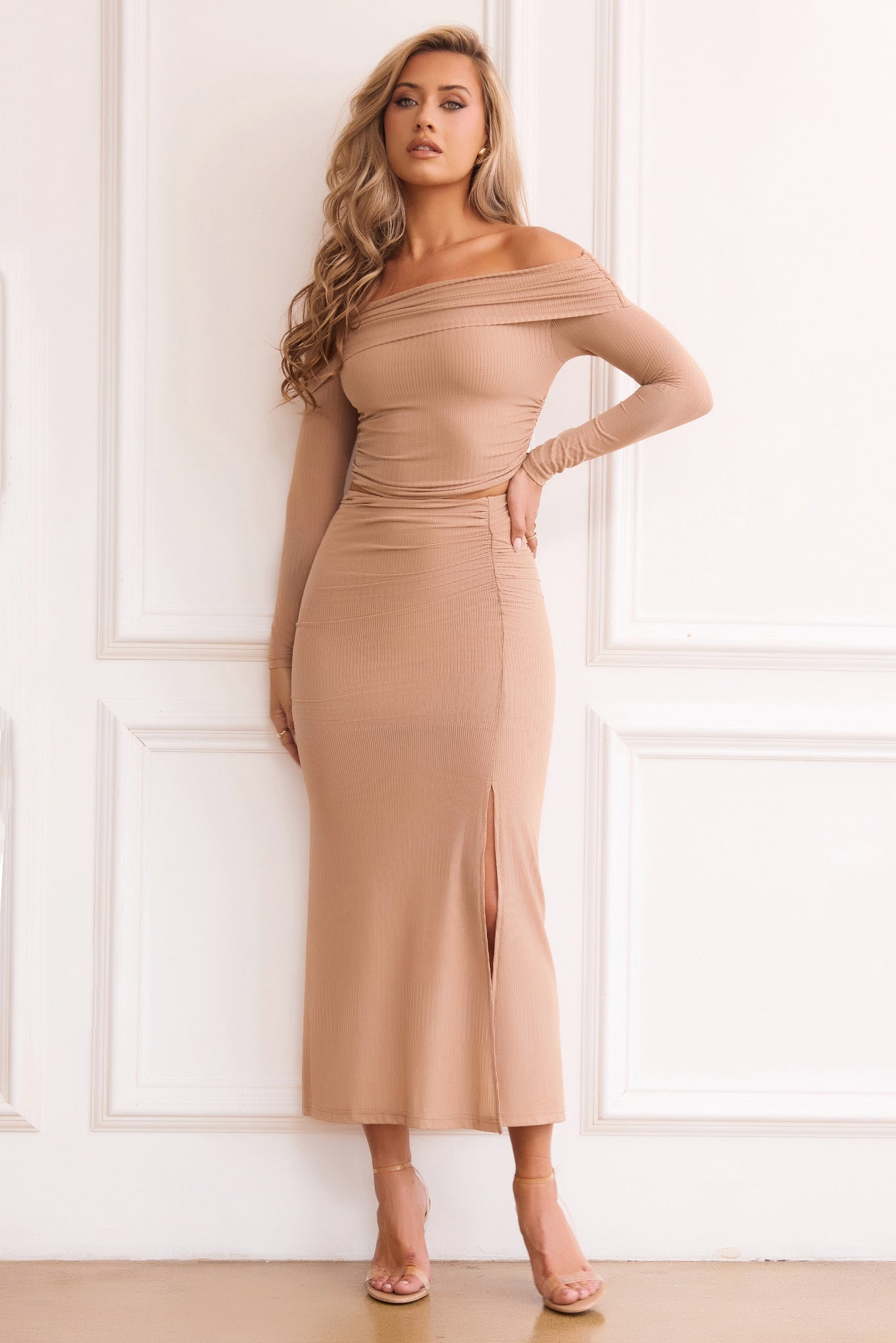 Catalina Midi Skirt - Camel | Sage and Paige AUS.