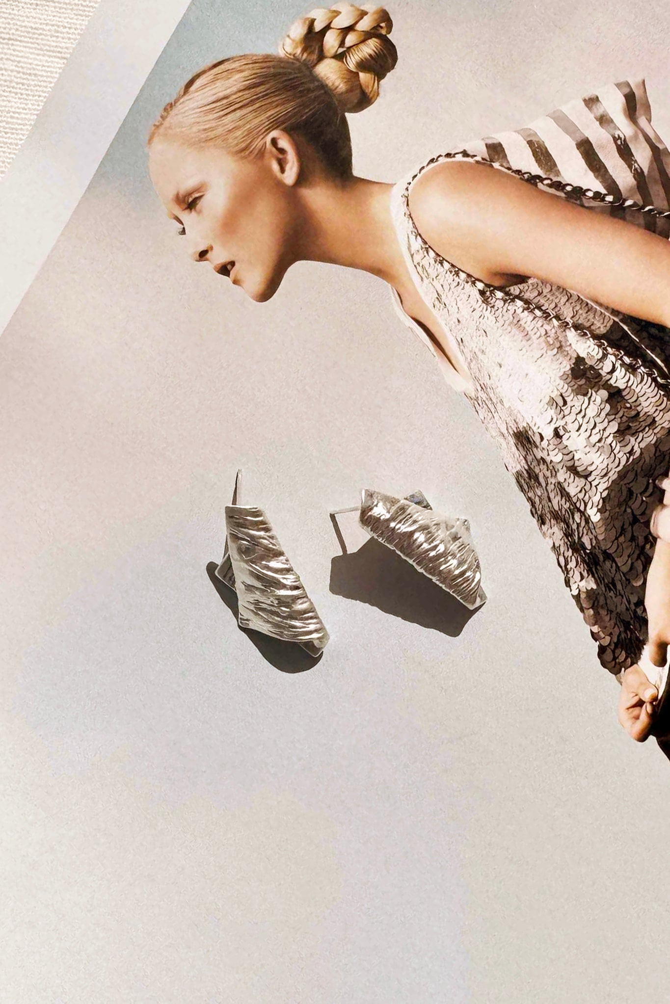 Crushed Light Earrings - Silver